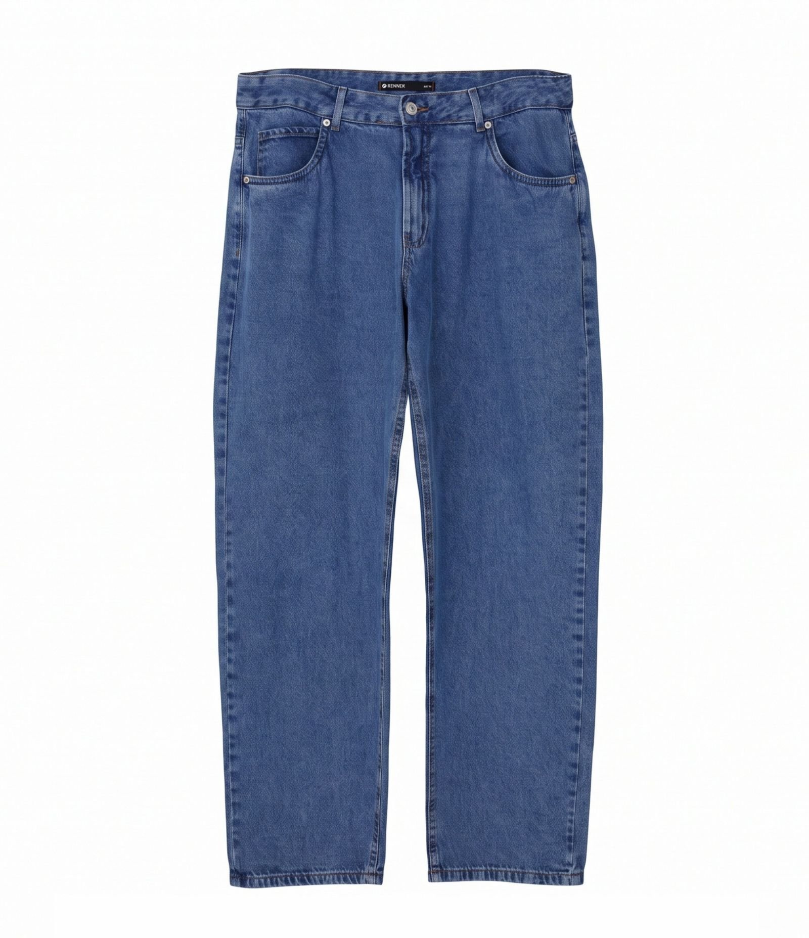 Calça Loose em Jeans com Bolsos Azul 1