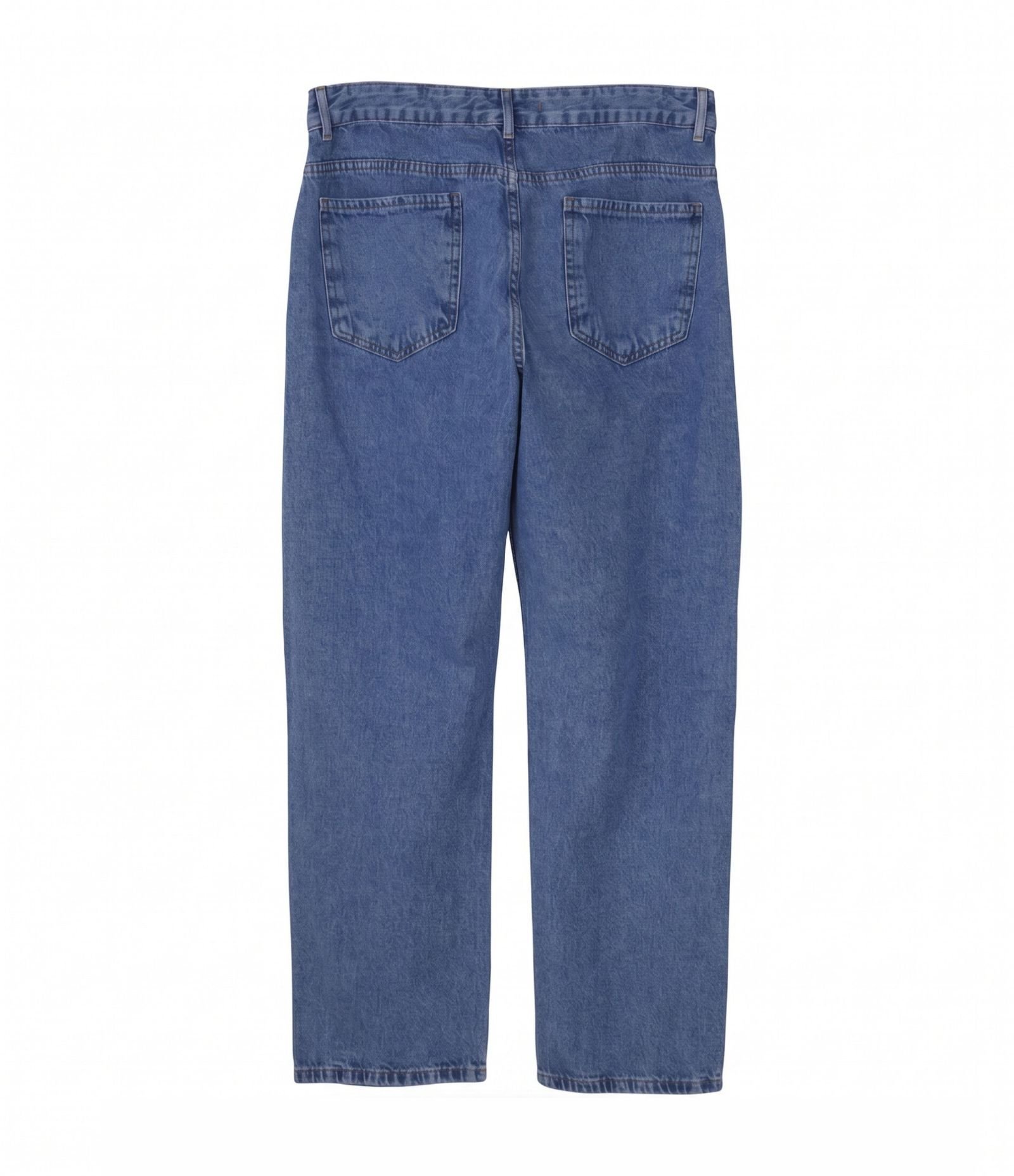 Calça Loose em Jeans com Bolsos Azul 2
