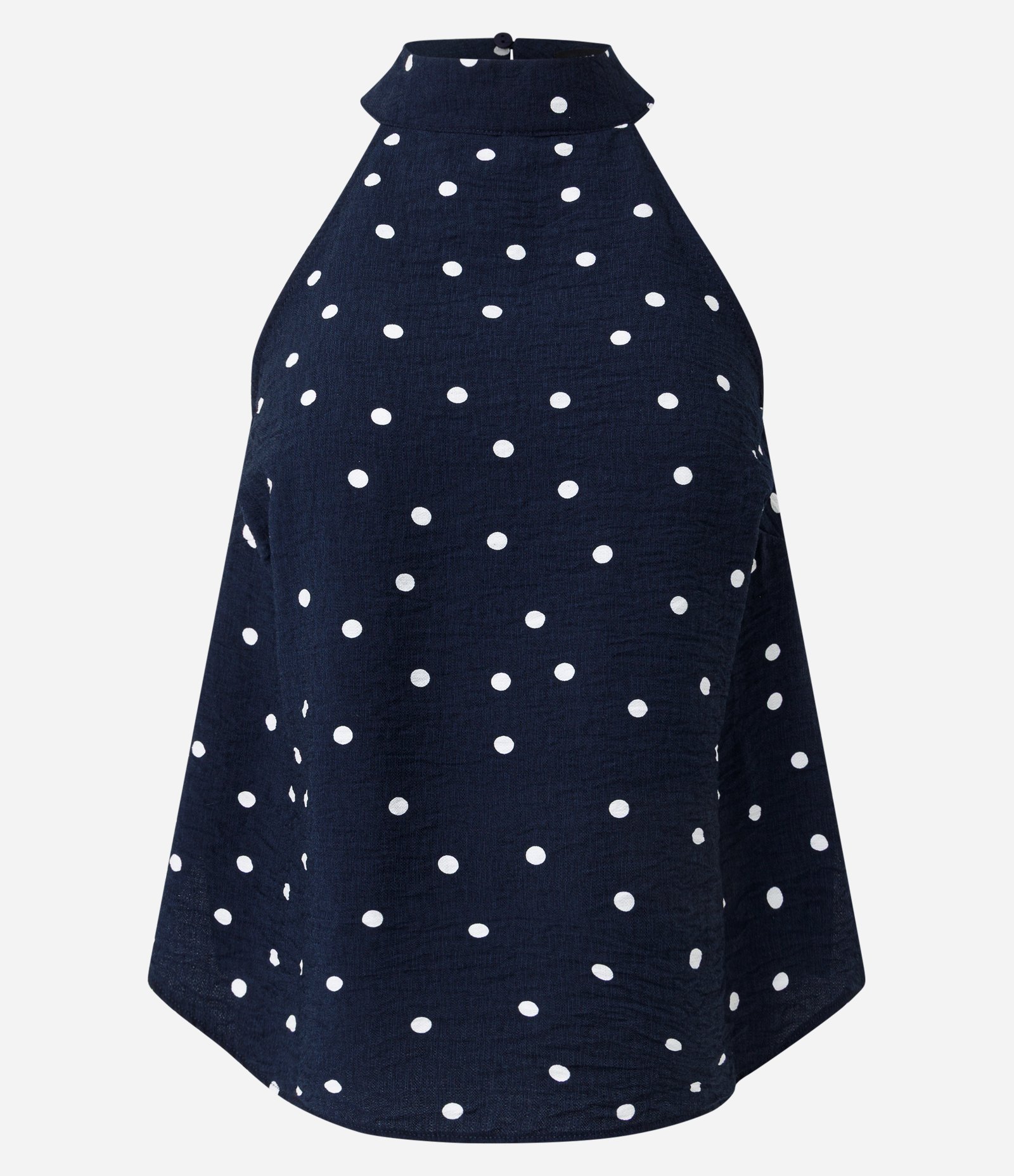 Blusa Halter em Viscose com Estampa Poá Azul 5