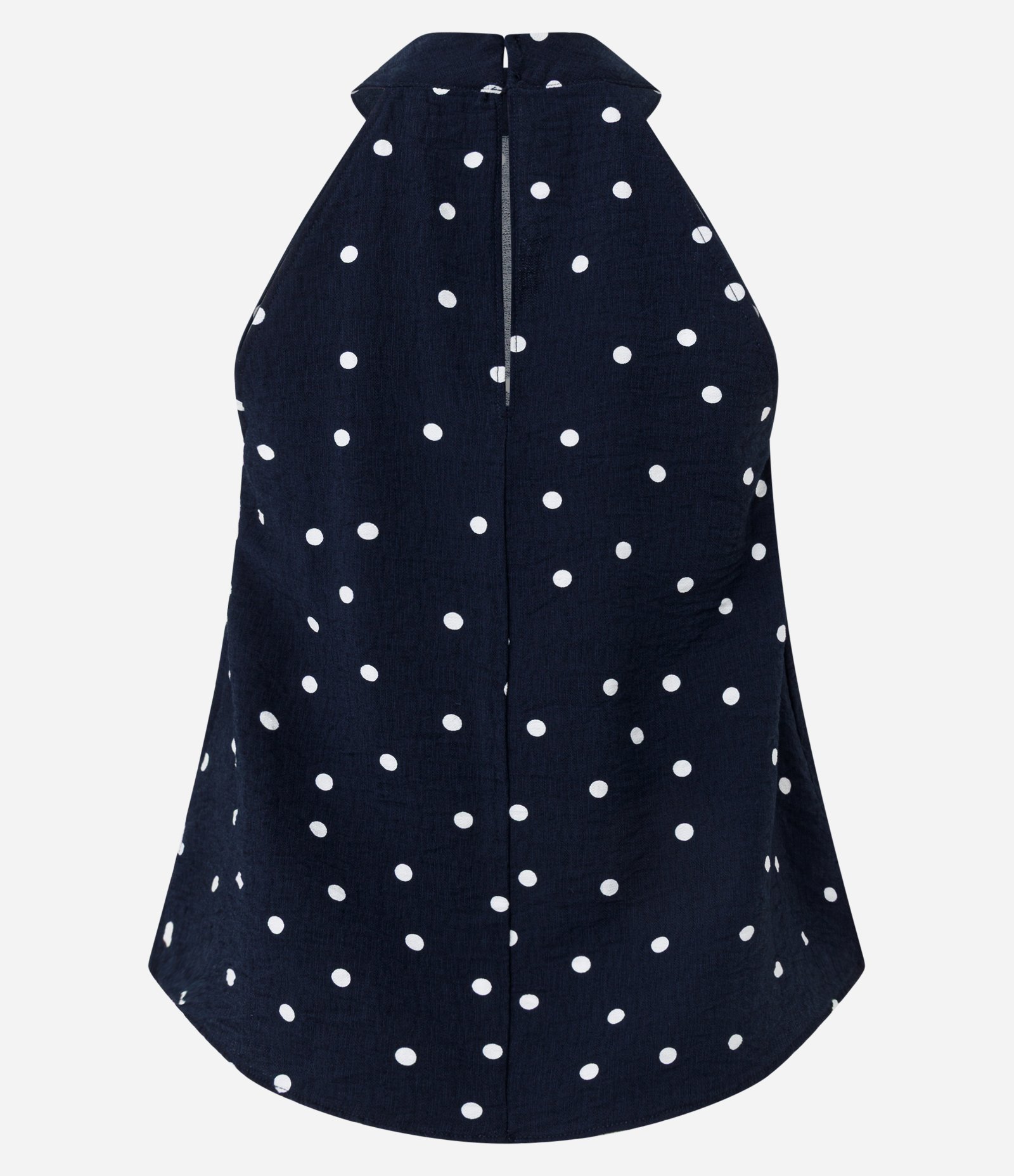 Blusa Halter em Viscose com Estampa Poá Azul 6