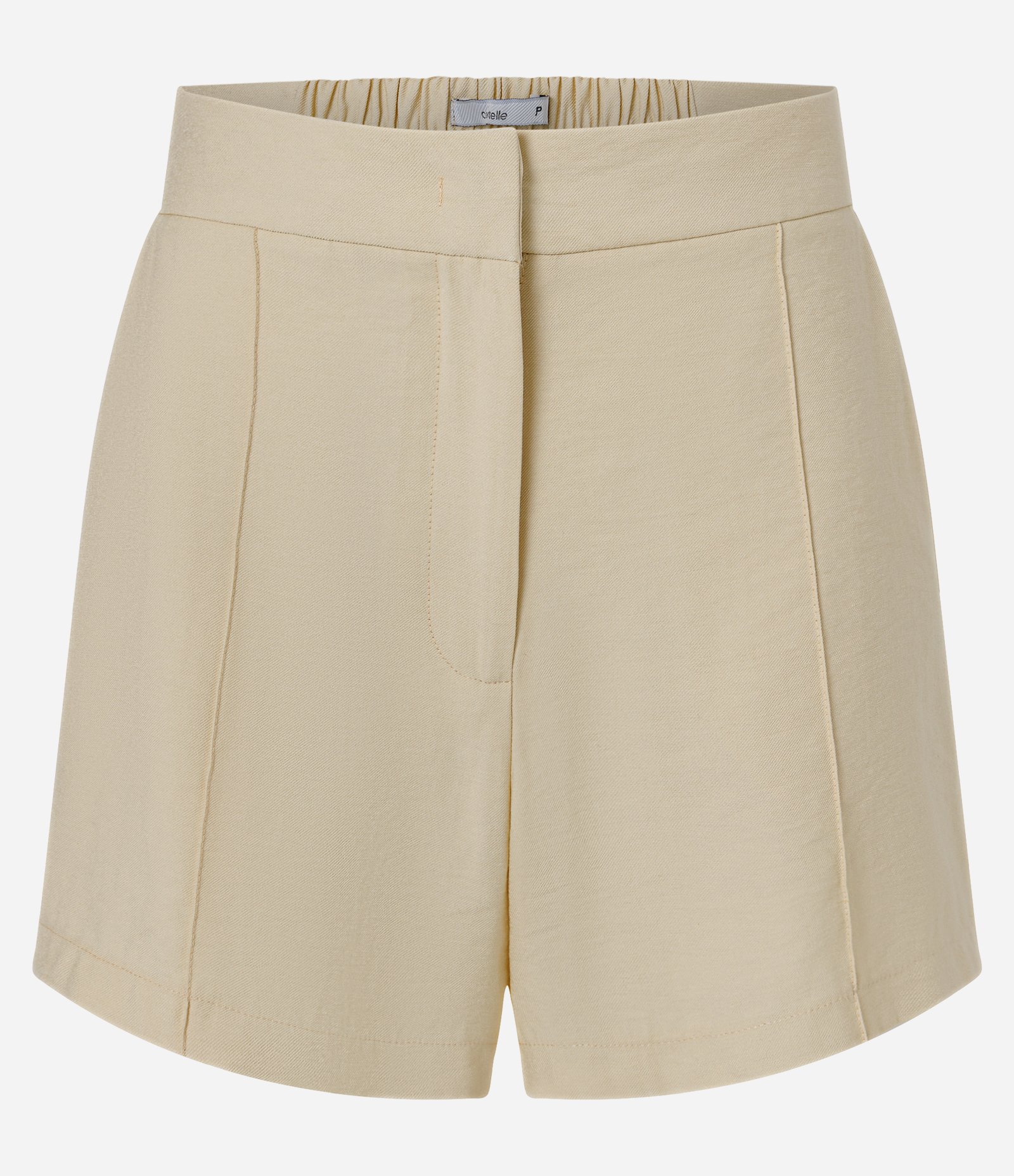 Short Evasê em Viscose com Bolsos Faca Bege 1