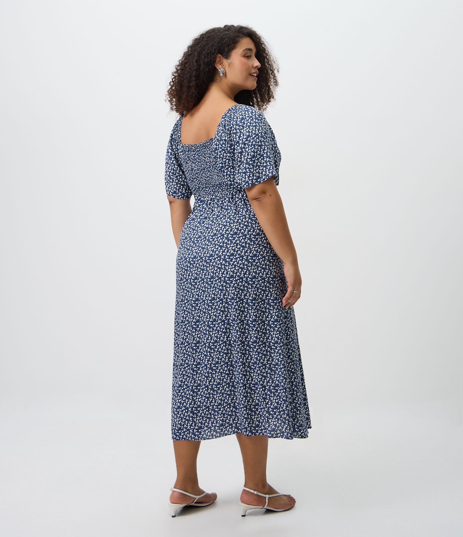 Vestido Midi em Viscose com Floral Liberty Curve & Plus Size Azul 4