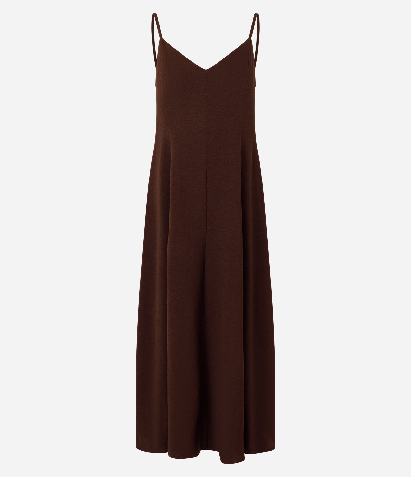 Vestido Midi com Alças Finas e Amarração nas Costas Marrom 1