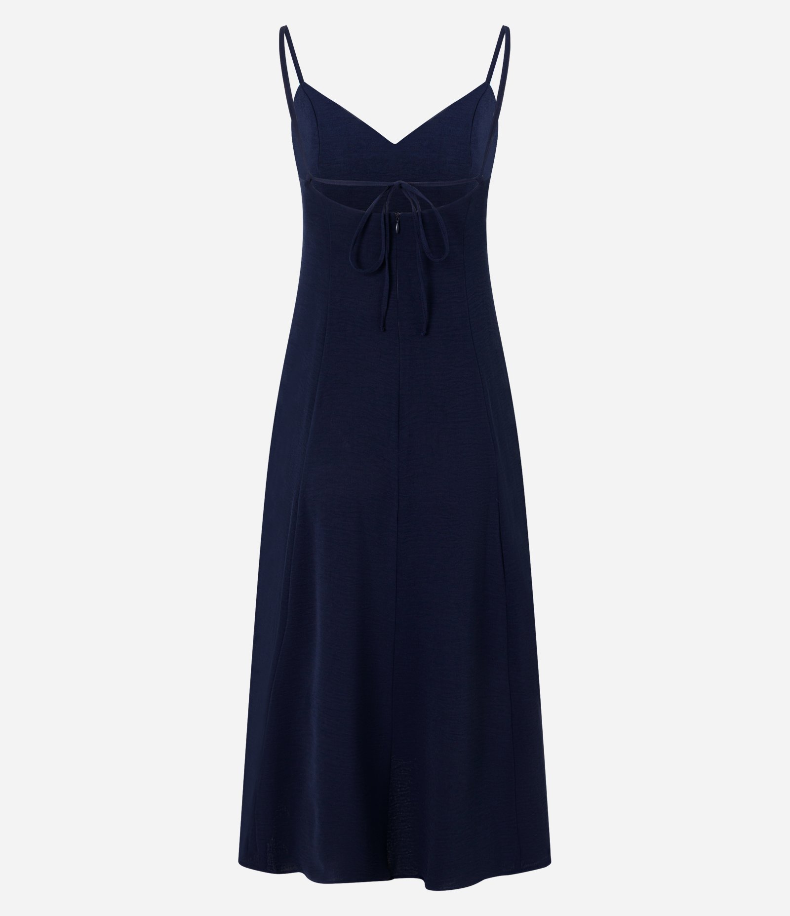 Vestido Midi com Alças Finas e Amarração nas Costas Azul 2