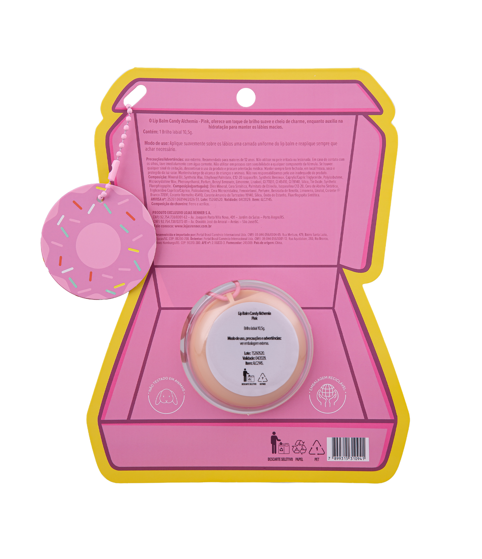 Gloss com Charm Donut Shop Alchemia KIT 3