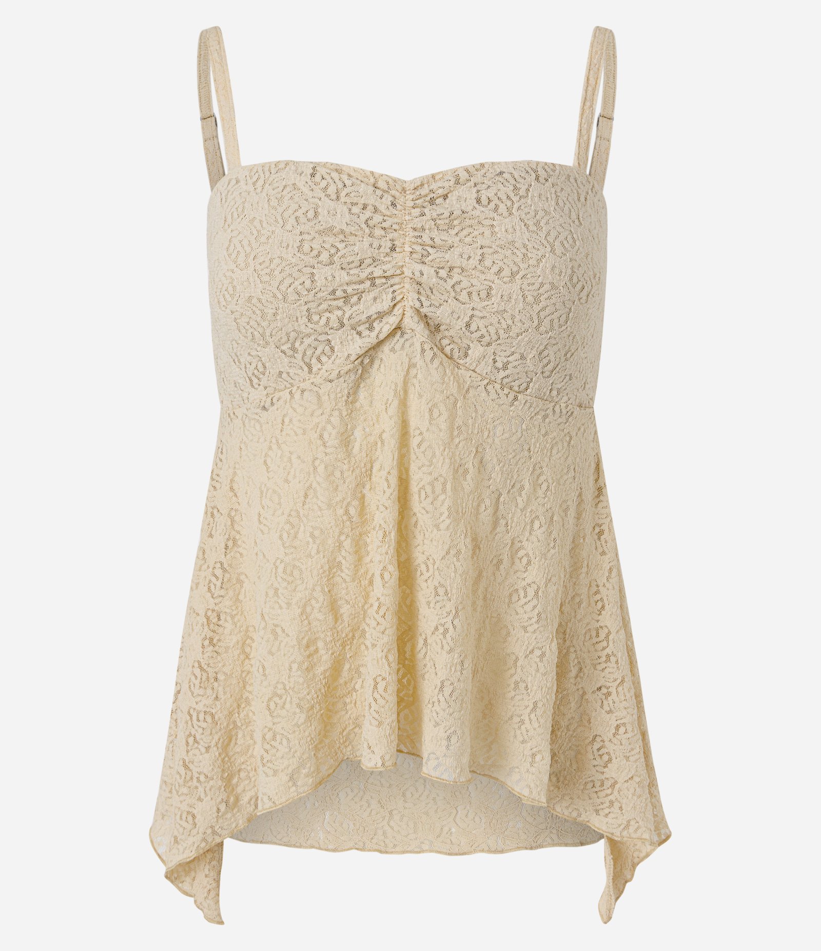 Blusa Peplum em Renda com Alcinha Bege 5