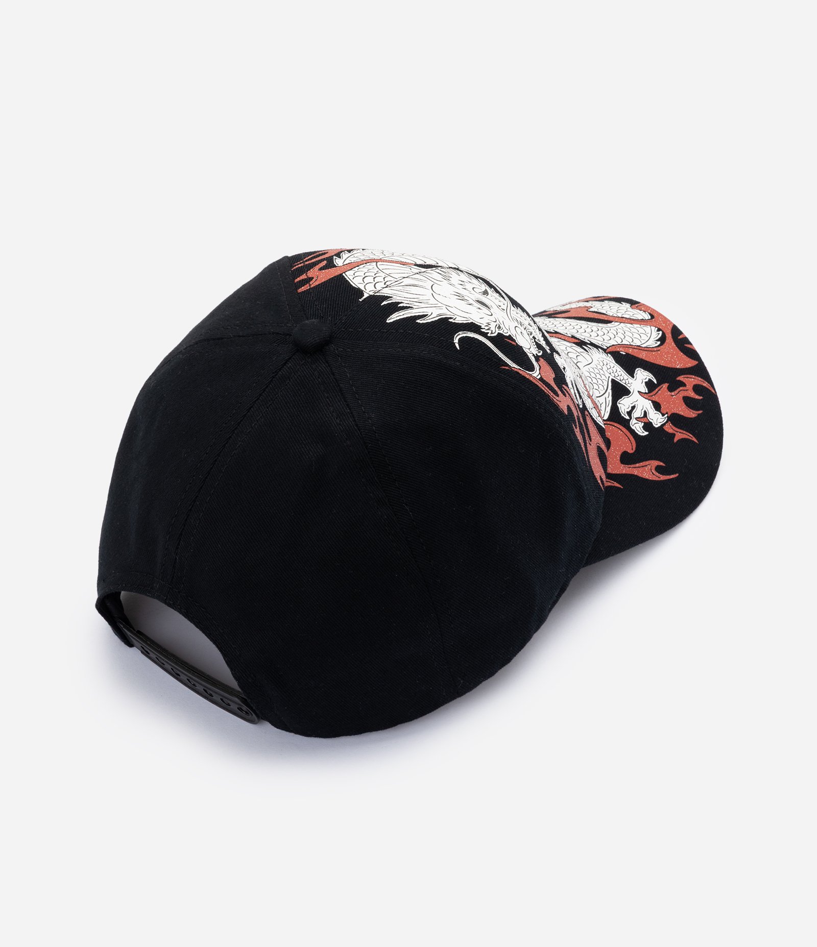 Boné em Algodão com Estampa de Dragão Preto 2