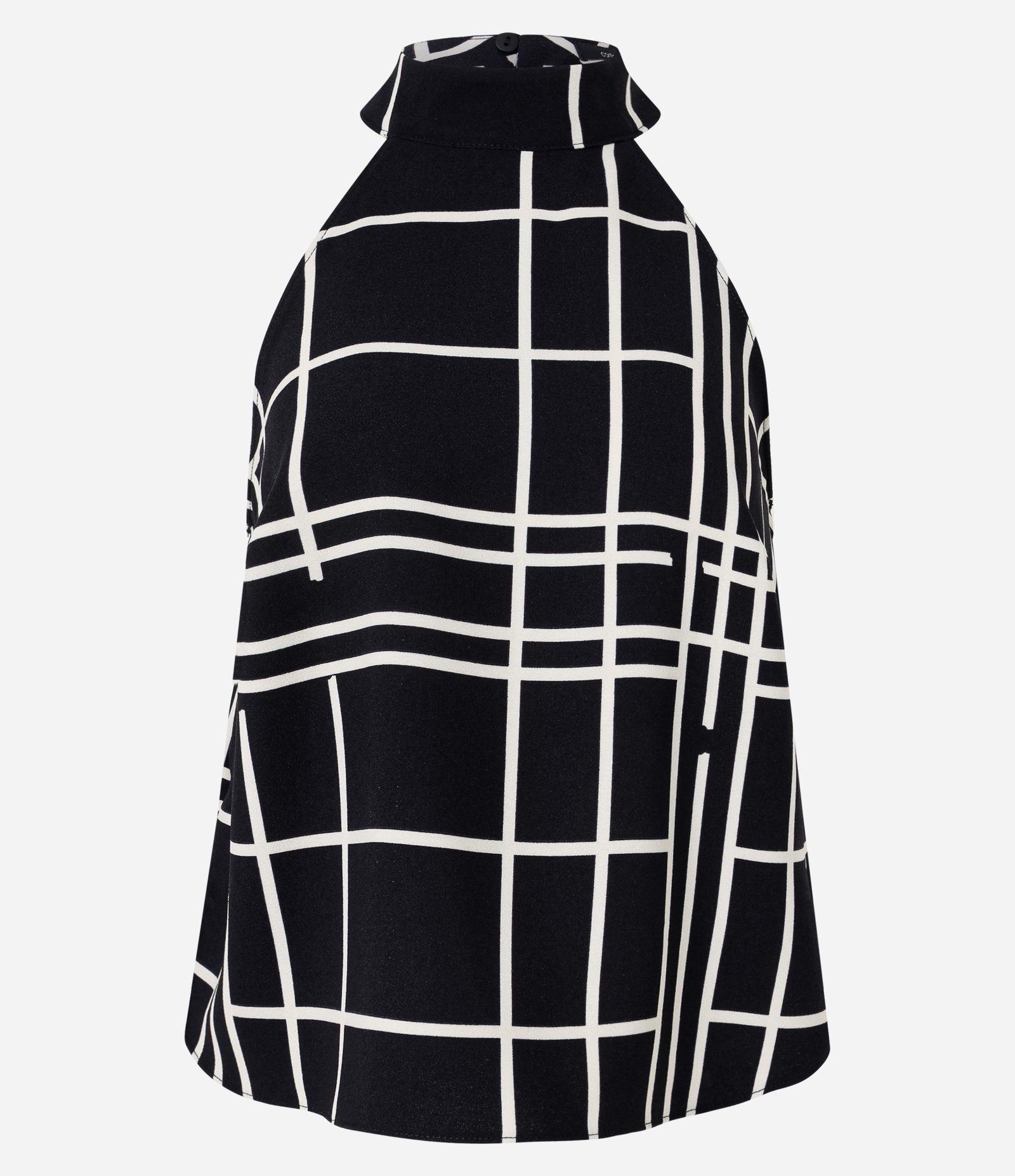 Blusa Halter Neck com Estampa Geométrica Preto 1