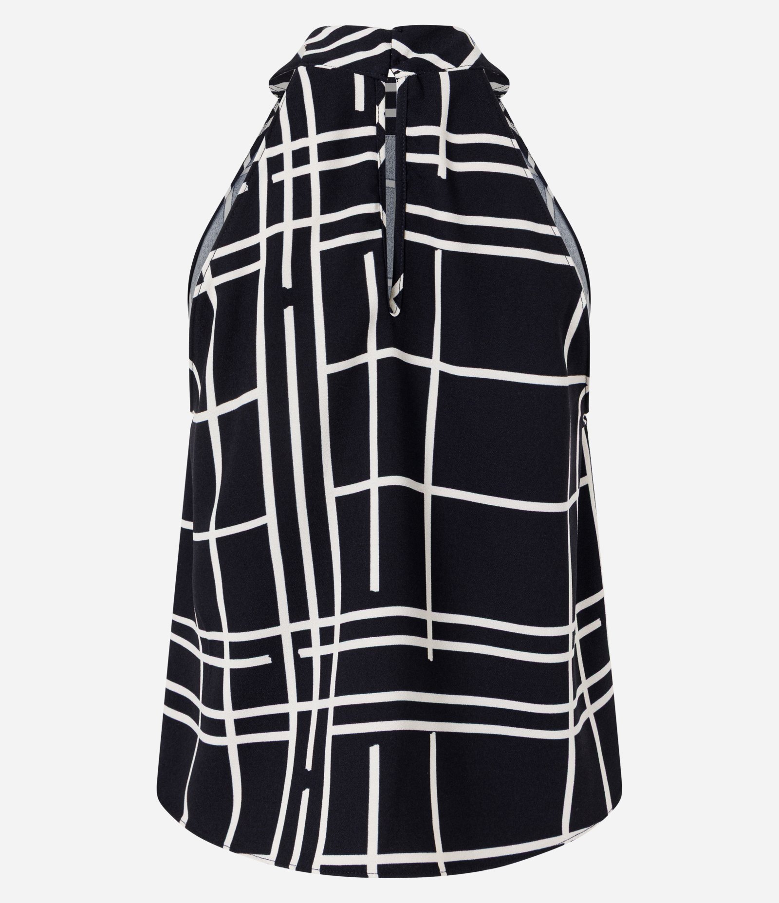Blusa Halter Neck com Estampa Geométrica Preto 2