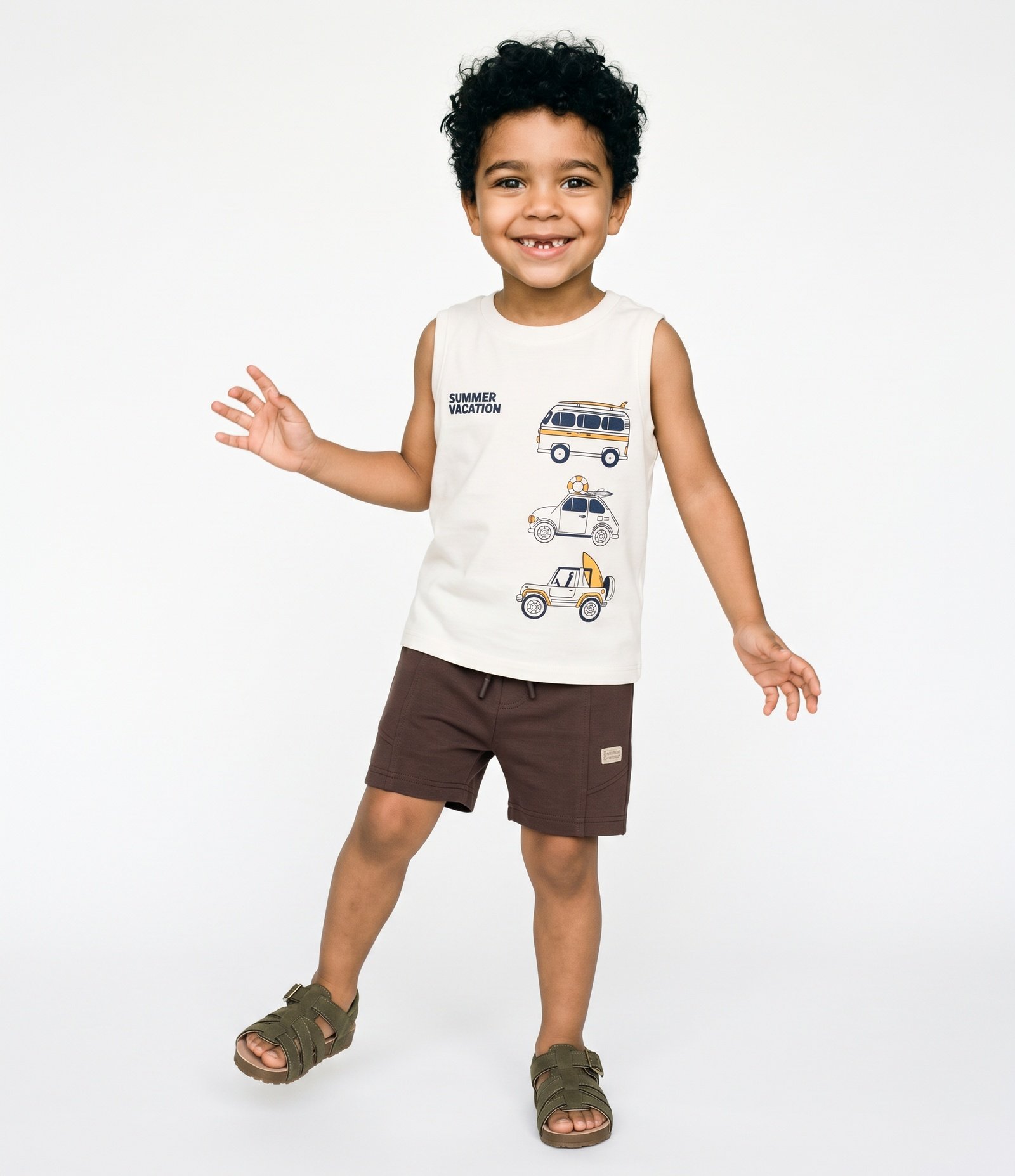 Camiseta Infantil com Estampa Meios de Transporte -Tam1 a 6 Anos Branco 1