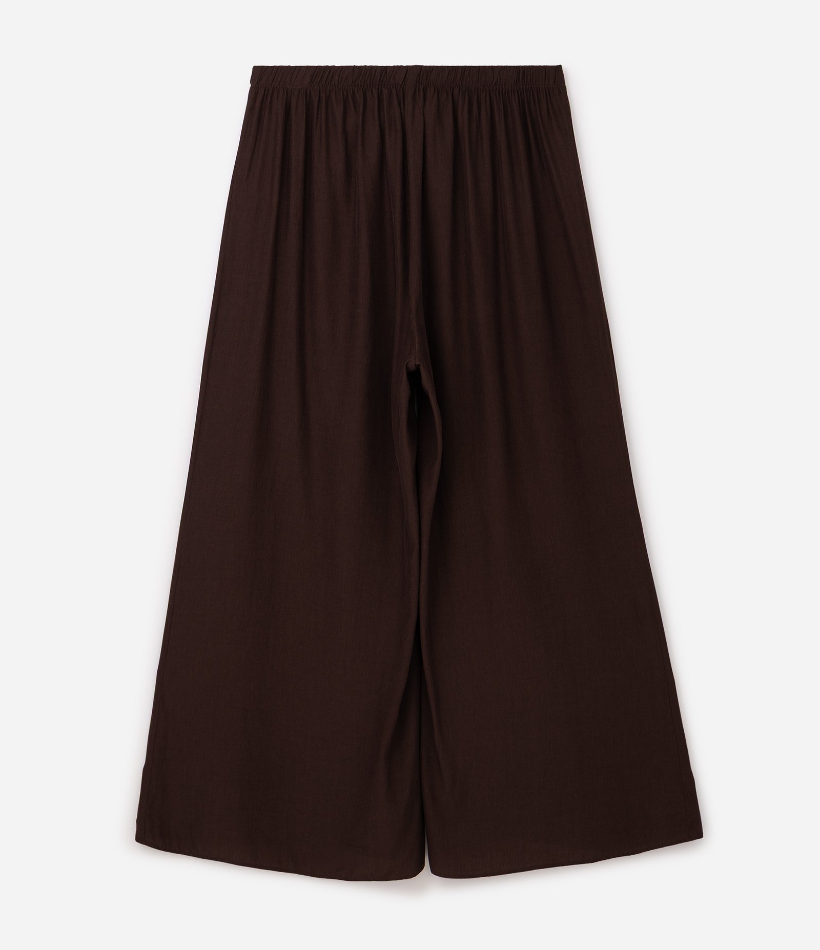 Calça Pantalona em Viscose com Cós Elástico Curve & Plus Size Marrom 6