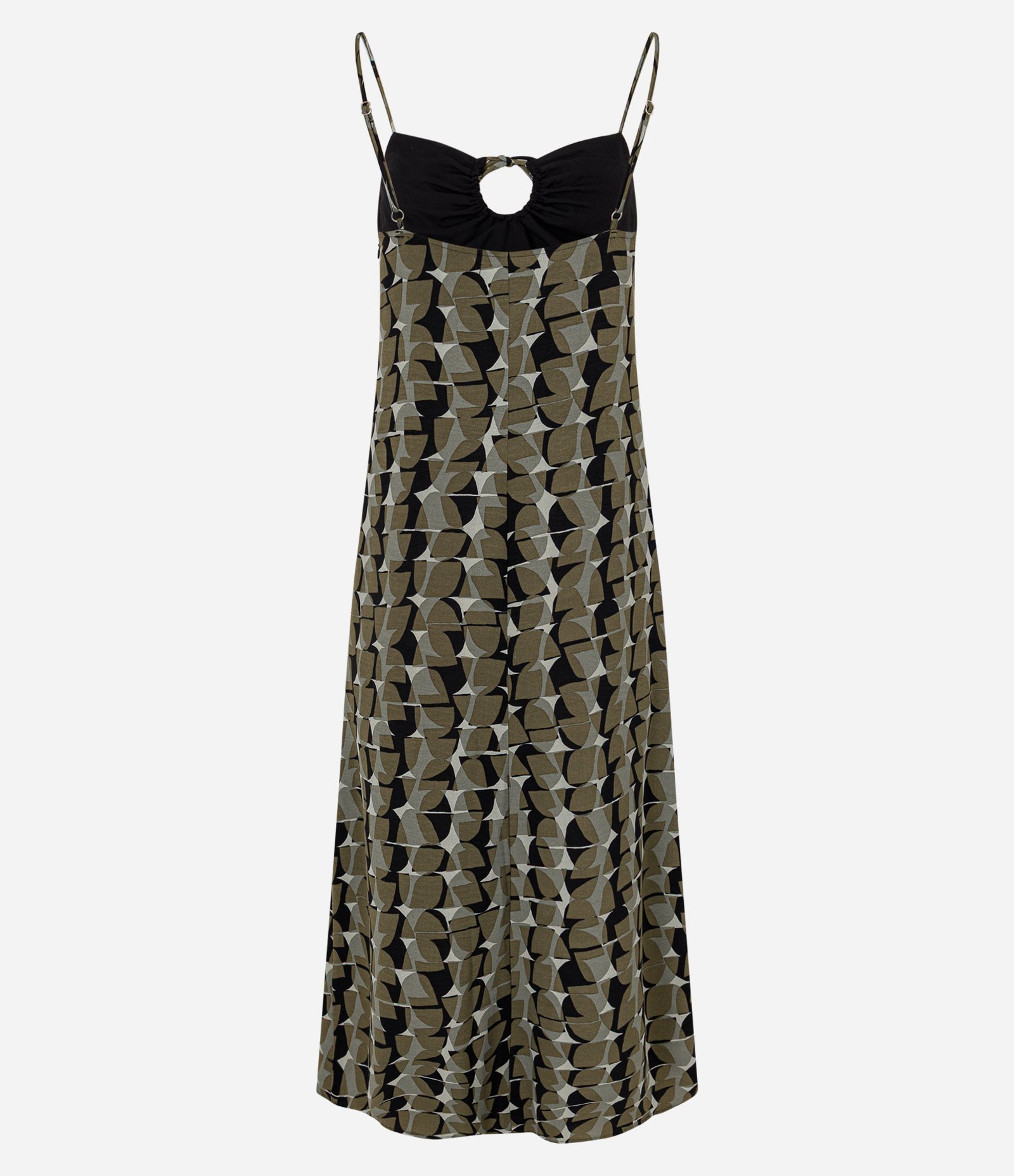 Vestido Midi com Estampa Abstrata e Decote Coração Multicores 2