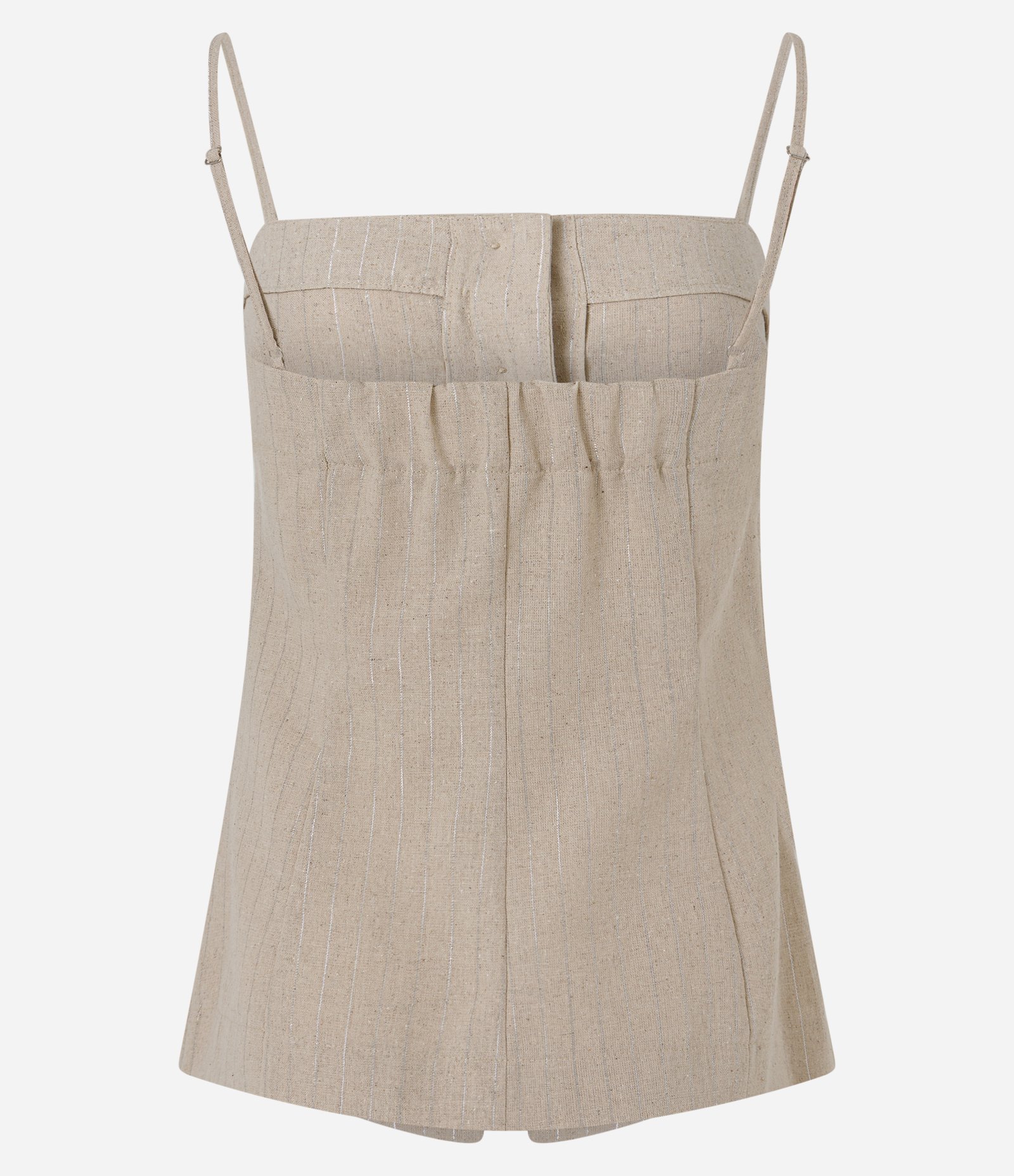 Blusa com Brilho e Abotoamento Frontal Bege 6
