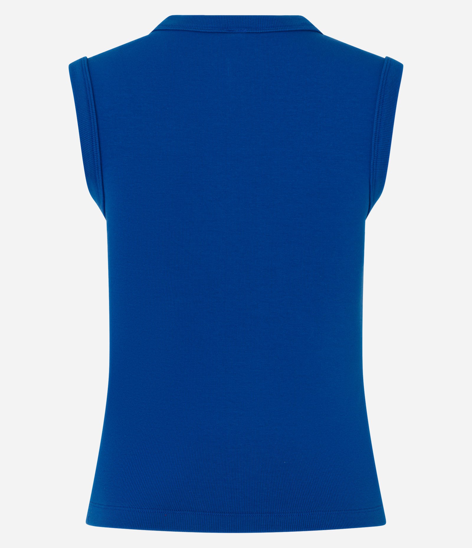 Blusa em Ribana com Decote V Azul 2