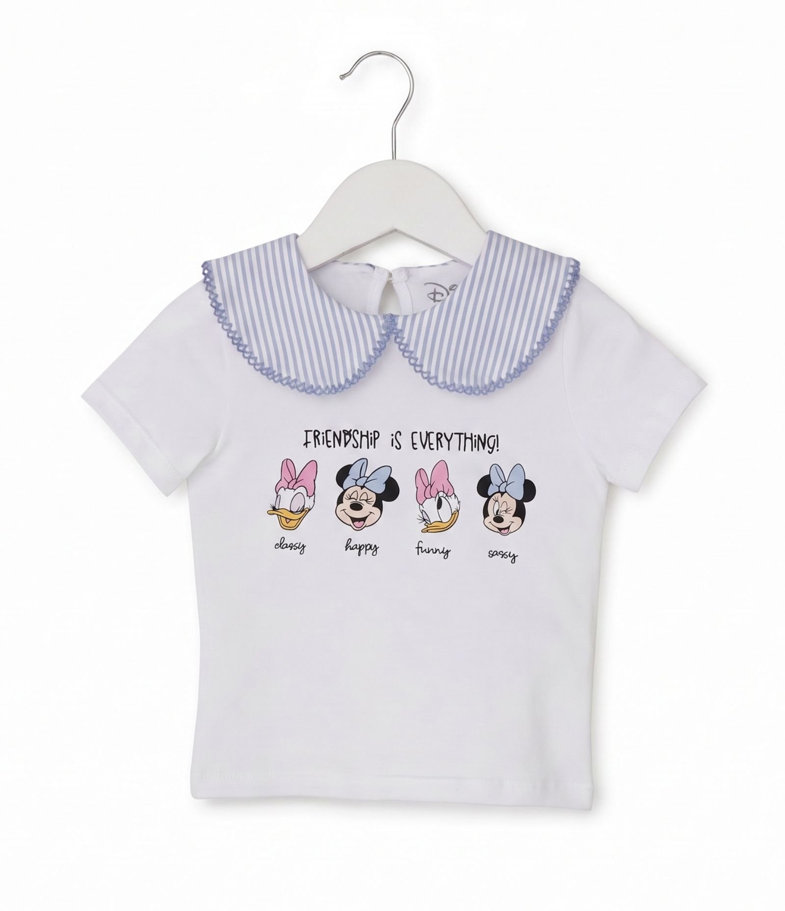 Blusa Infantil com Gola Boneca e Estampa Minnie e Daisy - Tam 1 a 6 Anos Branco 1