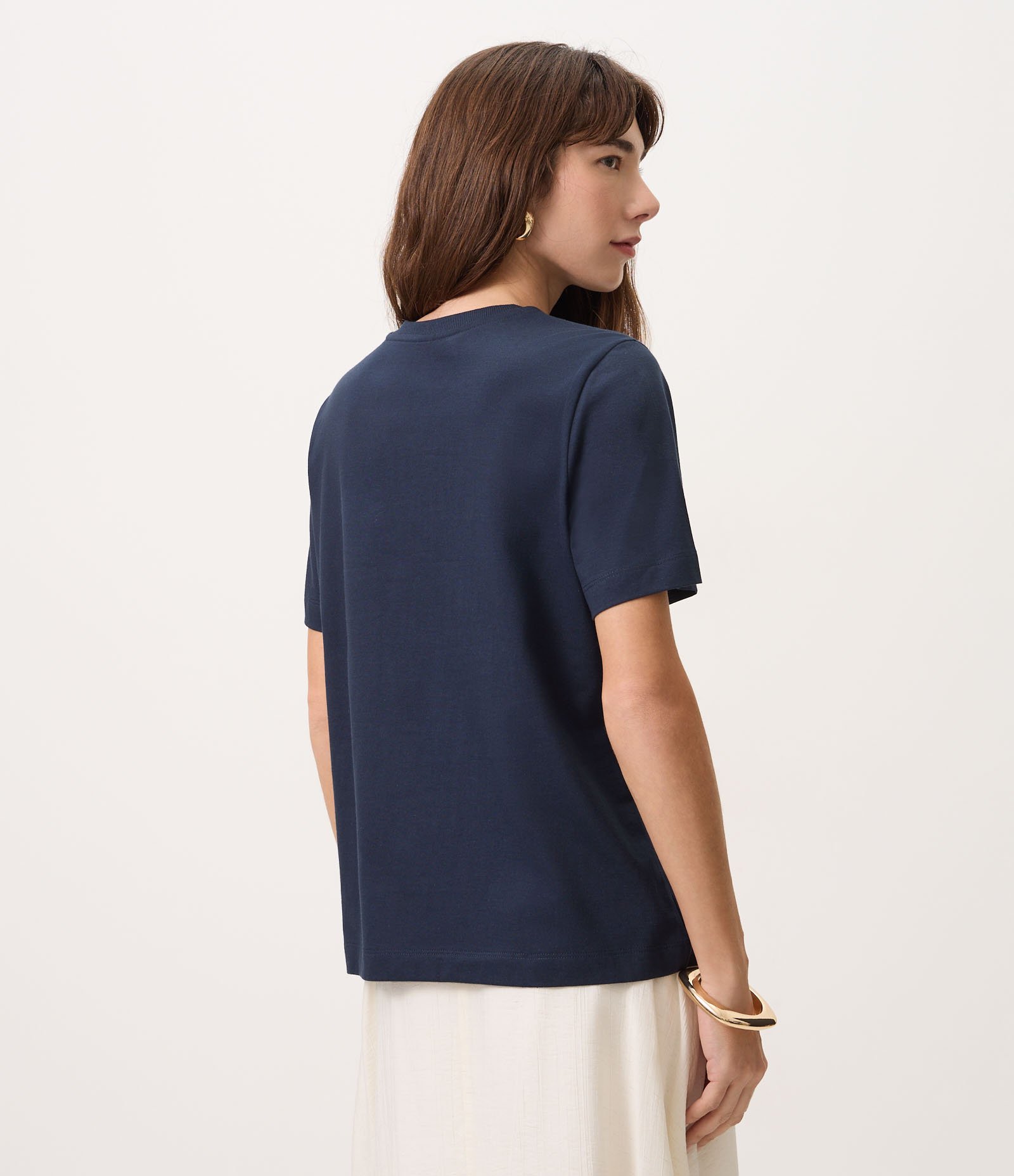 Blusa em Algodão com Bordado Floral Azul 4