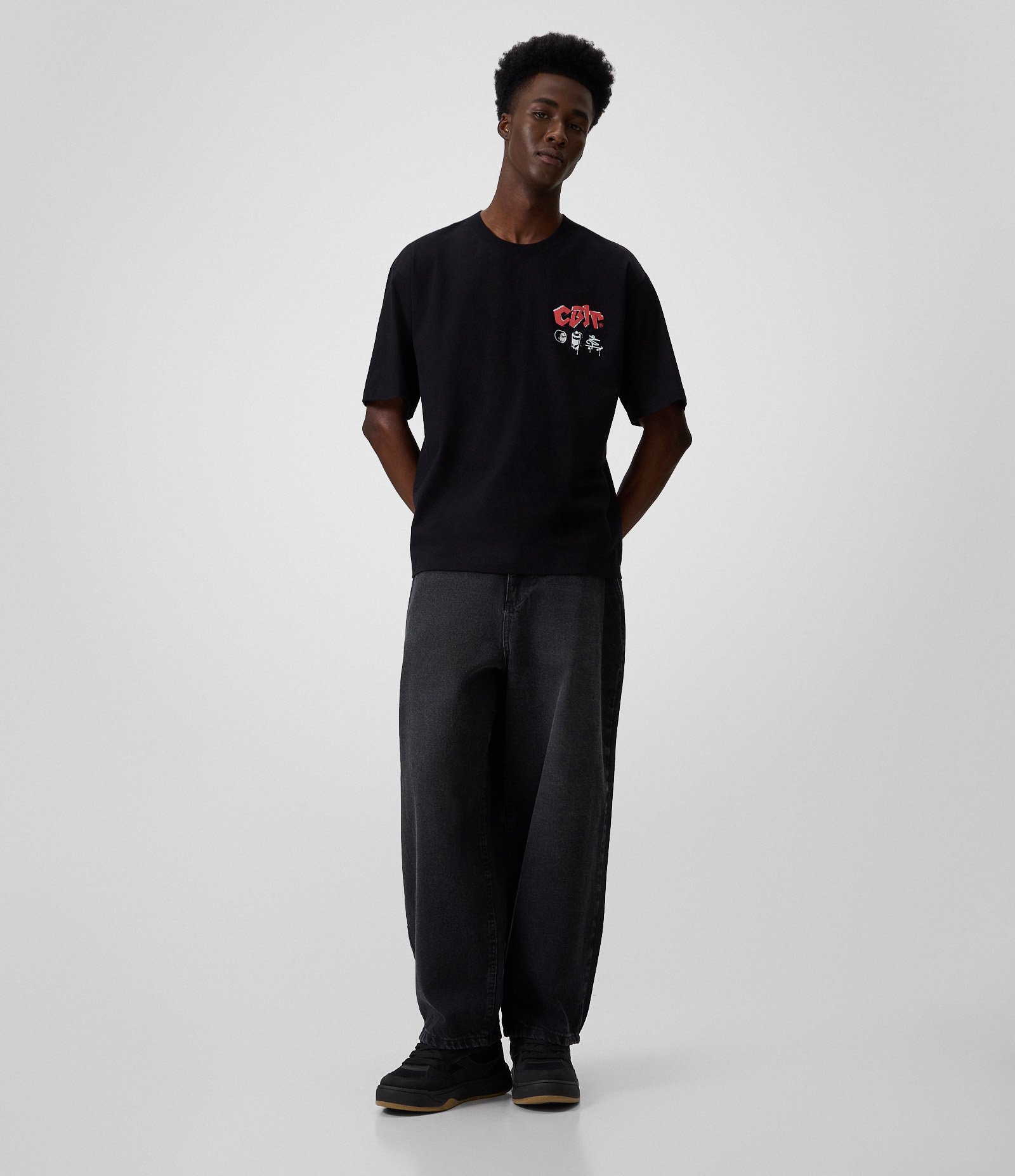 Camiseta Boxy em Algodão Charlie Brown Jr Preto 4