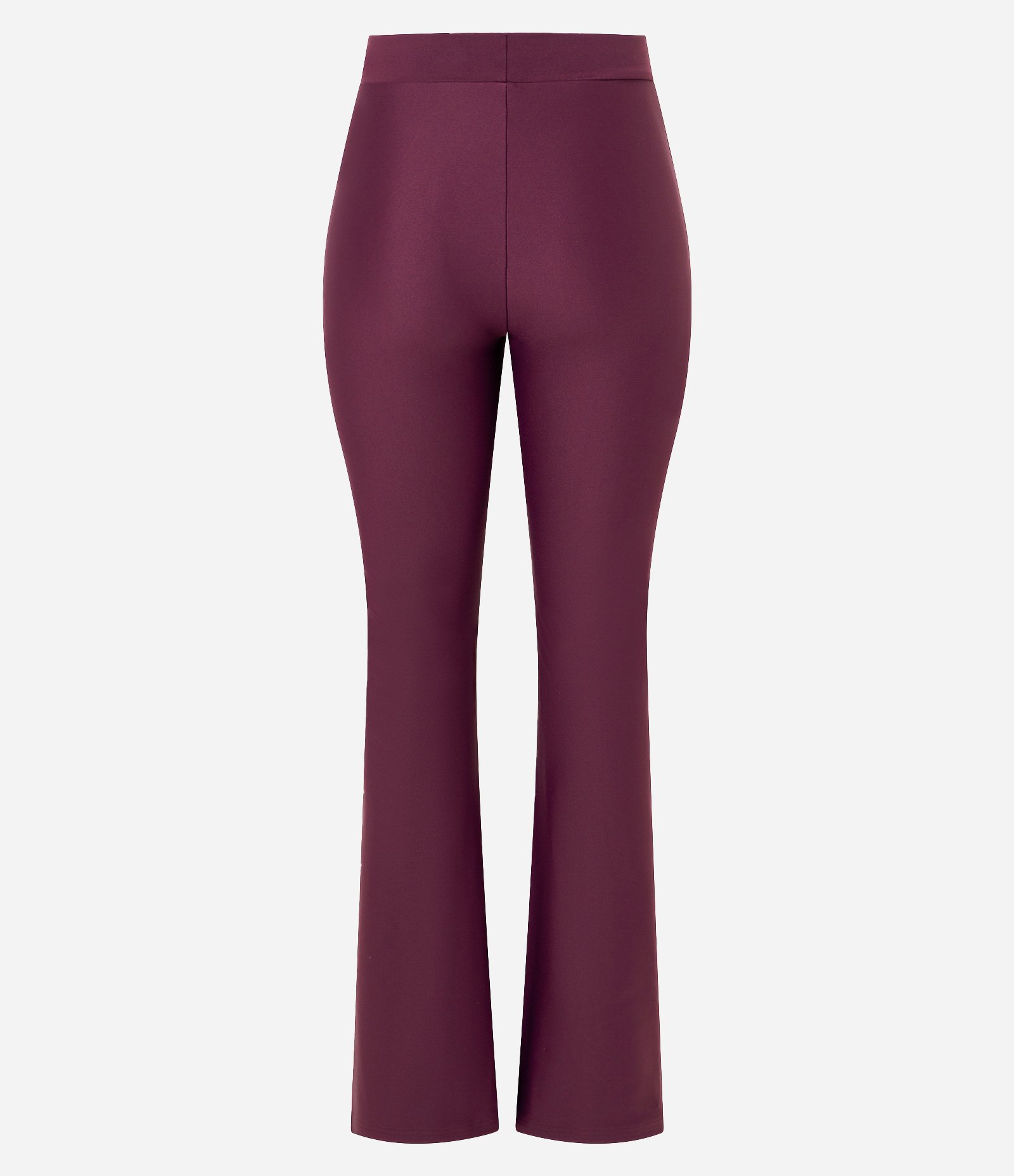 Calça Flare Esportiva em Microfibra com Frisos Frontais Vinho 6