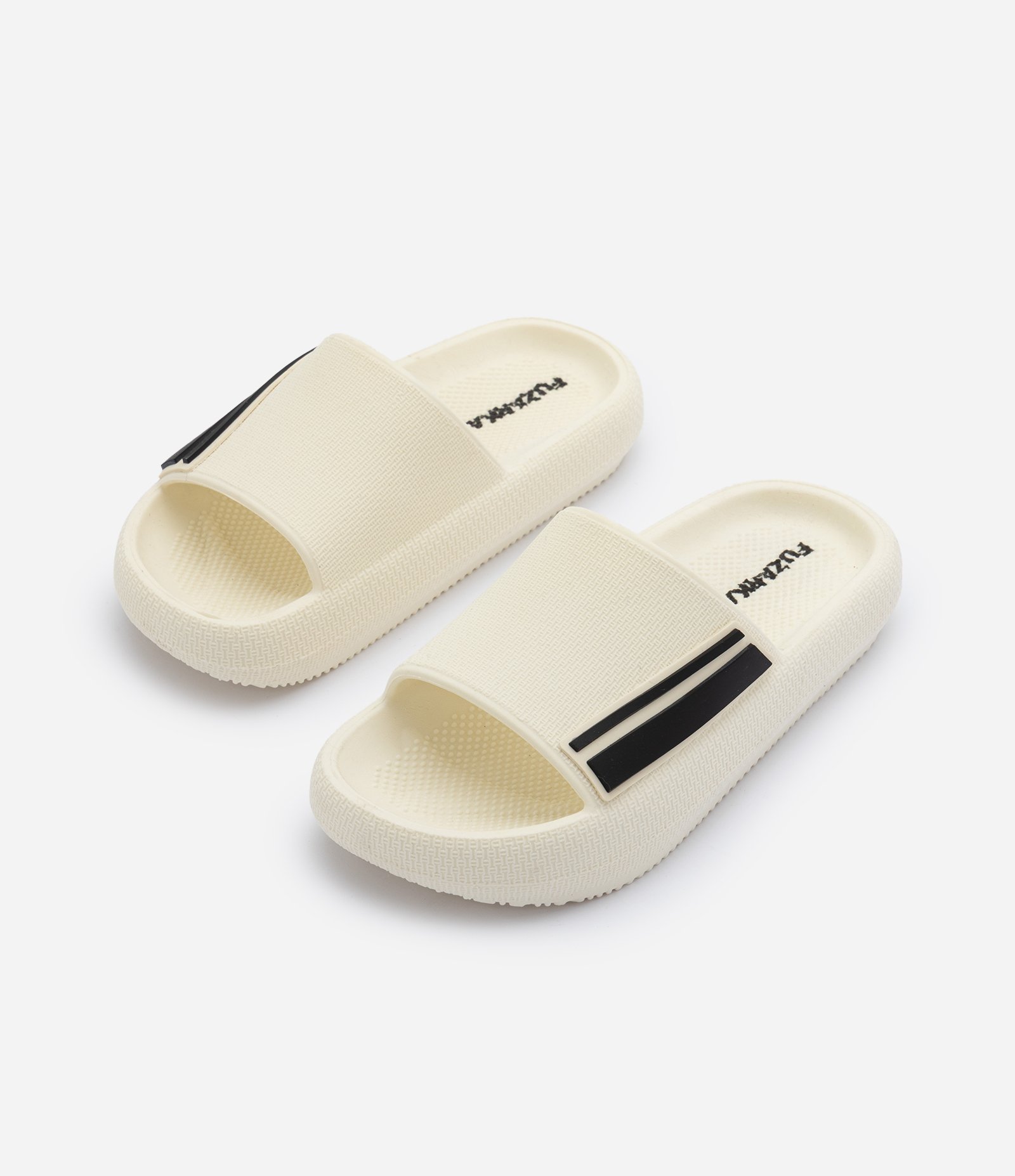 Chinelo Slide Infantil com Tira Contrastante - Tam 27 ao 34 Off White 1