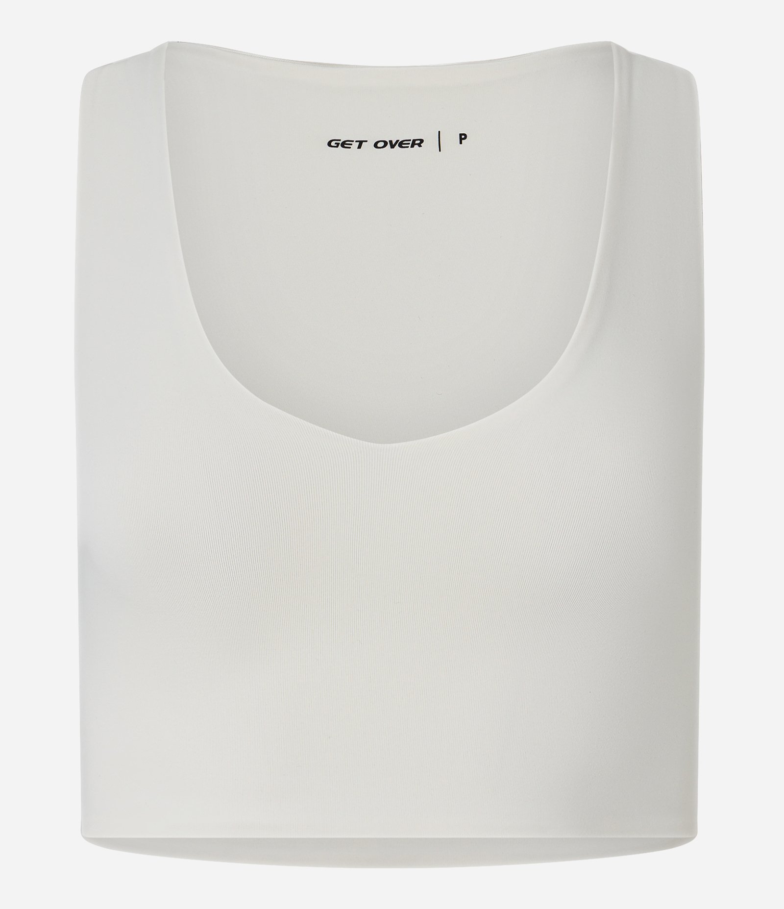 Top Esportivo Alongado em Microfibra com Decote U Off White 5