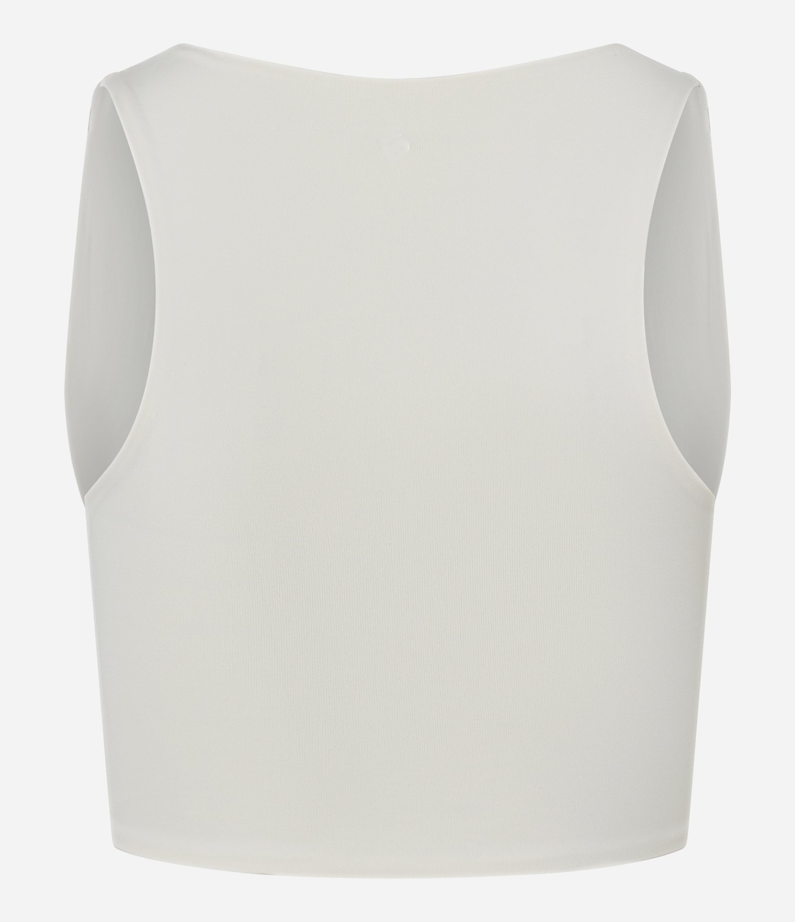 Top Esportivo Alongado em Microfibra com Decote U Off White 6