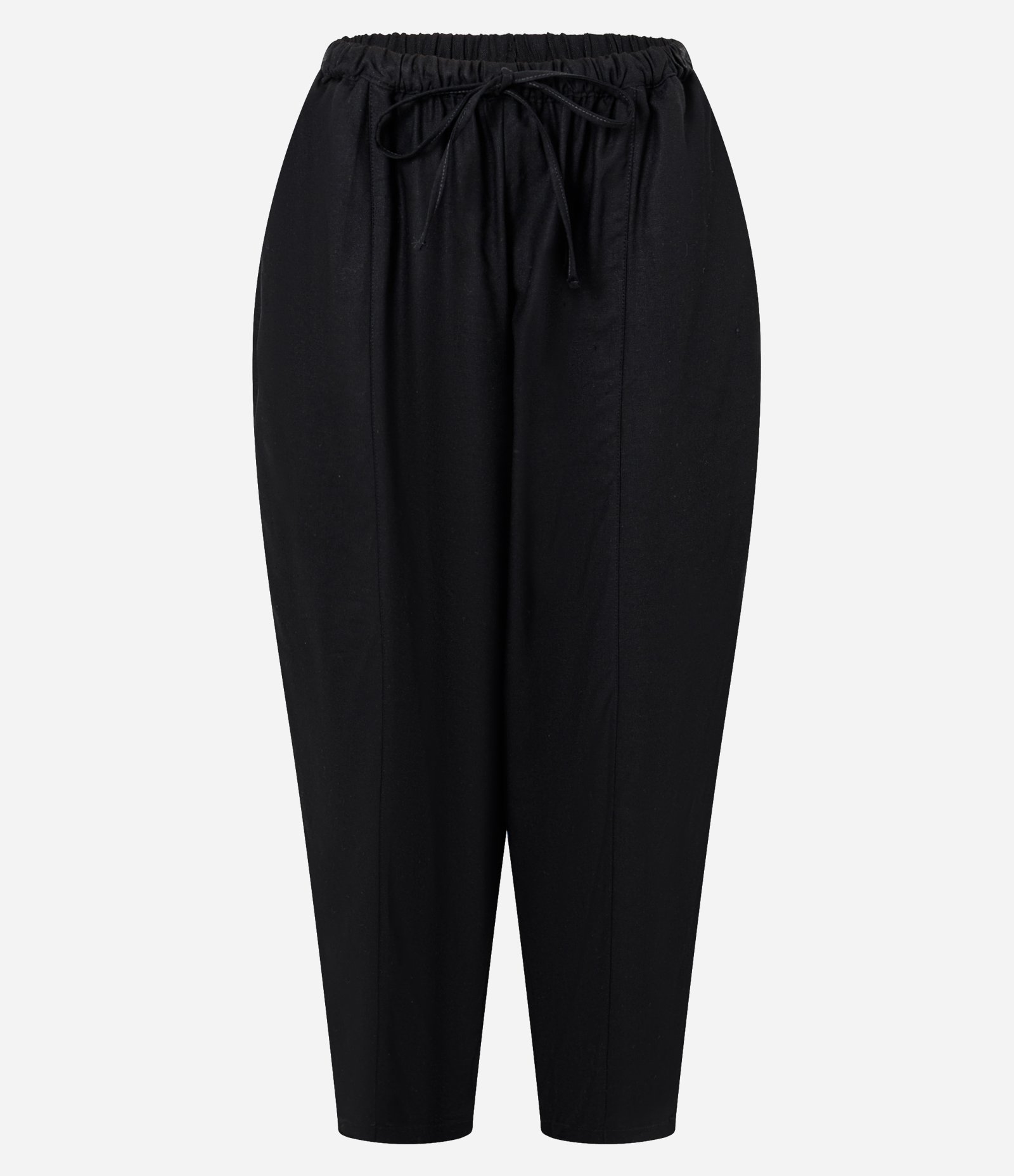 Calça Relaxed Ampla em Viscolinho com Cintura Baixa Preto 6