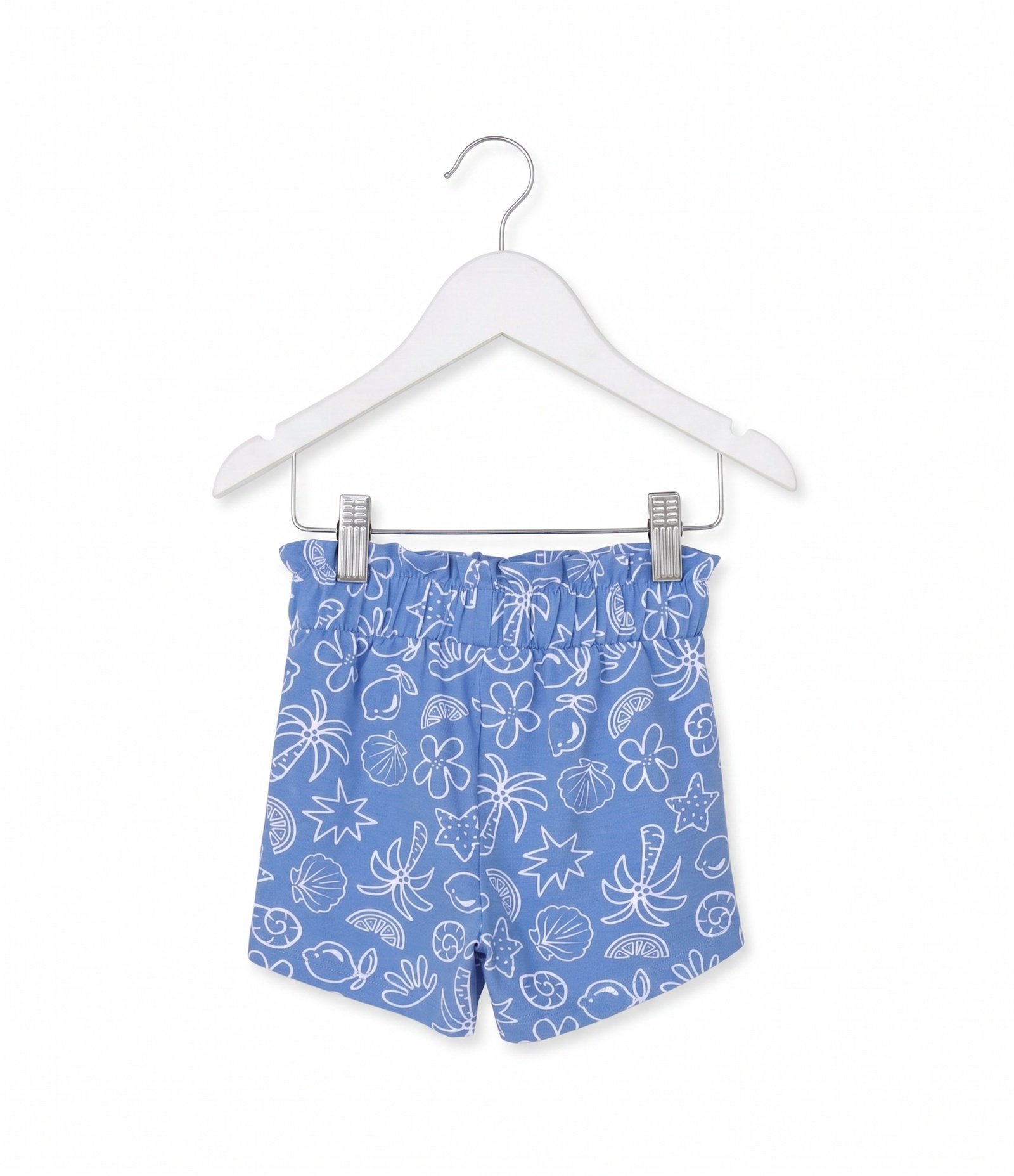 Bermuda Infantil Evasê em Cotton com Estampa Fundo do Mar - Tam 1 a 6 Anos Azul 2