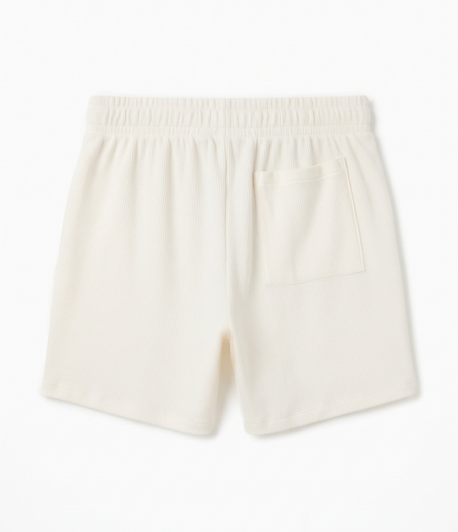 Bermuda Reta Em Cotton Texturizado com Cós Elástico e Cadarço Off White 2