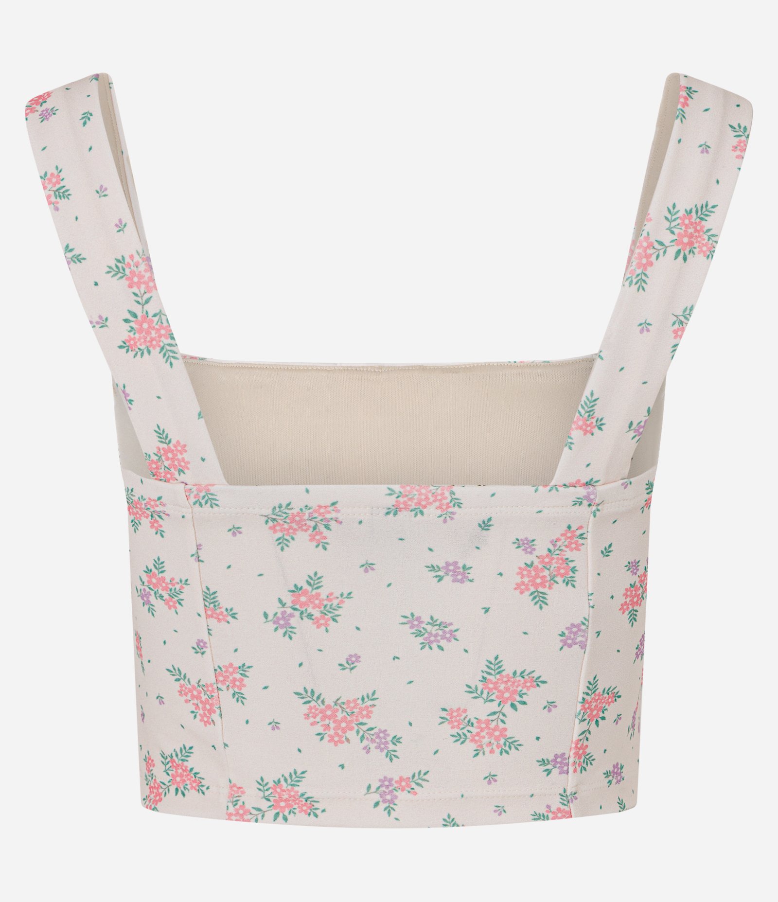 Blusa Corset Floral com Decote Quadrado Rosa Claro 6