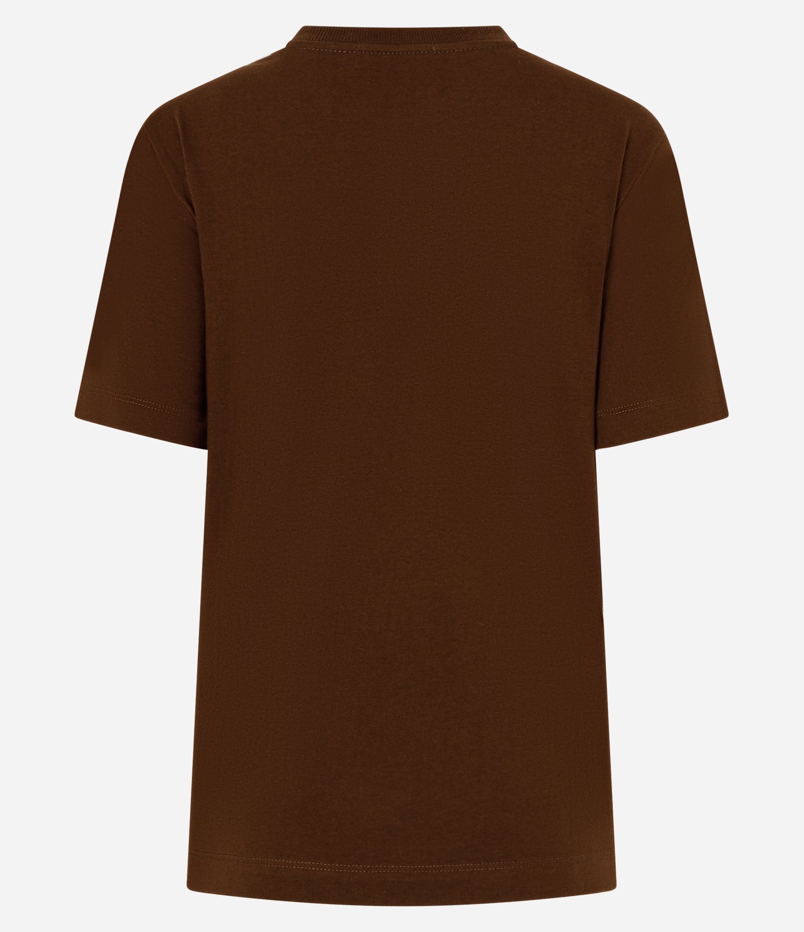 Camiseta em Algodão com Flores Aplicadas em Chiffon Marrom 2