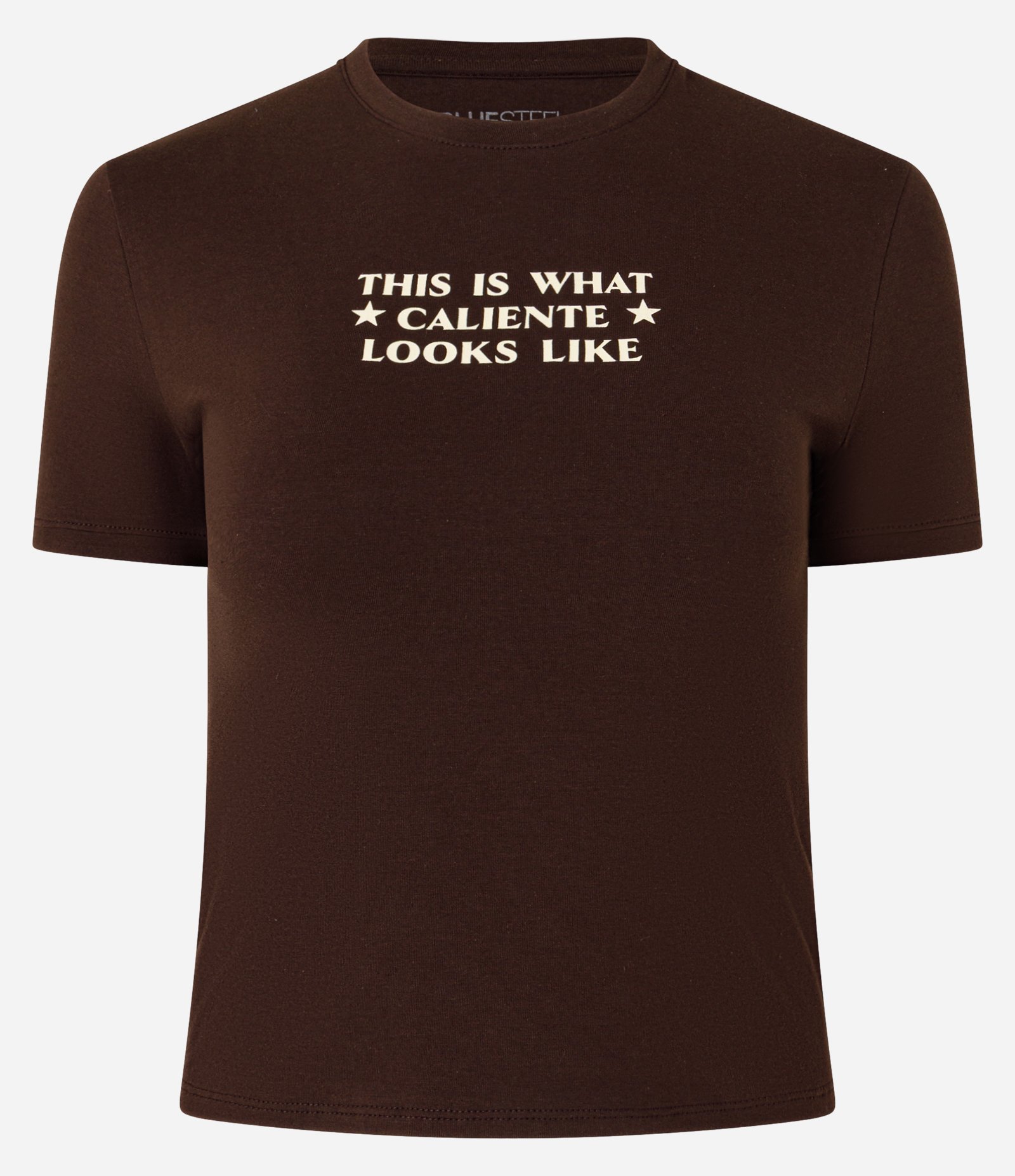 Camiseta Baby Tee em Algodão com Estampa Lettering Marrom 5