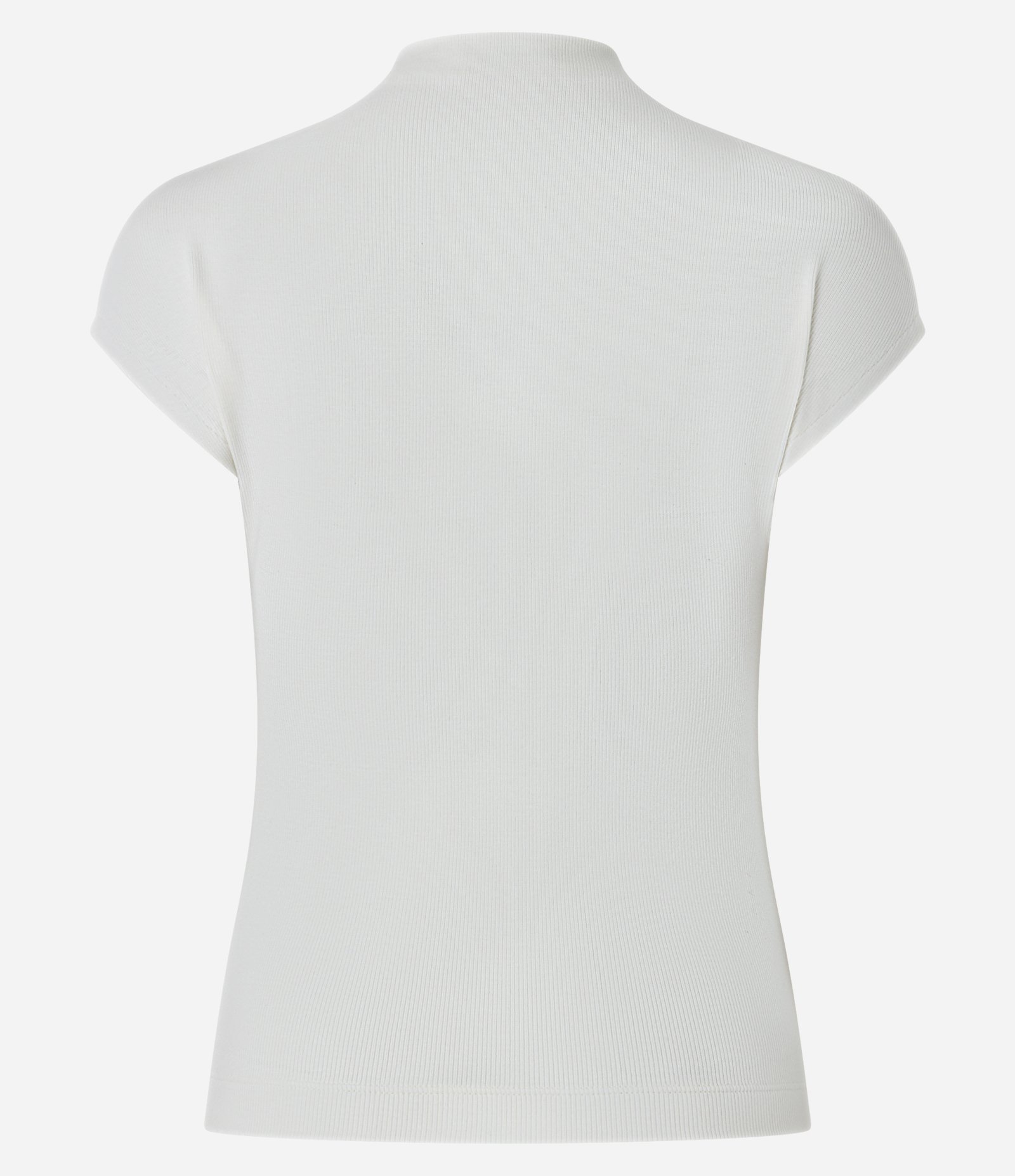 Blusa Ajustada em Ribana com Gola Alta Branco 2