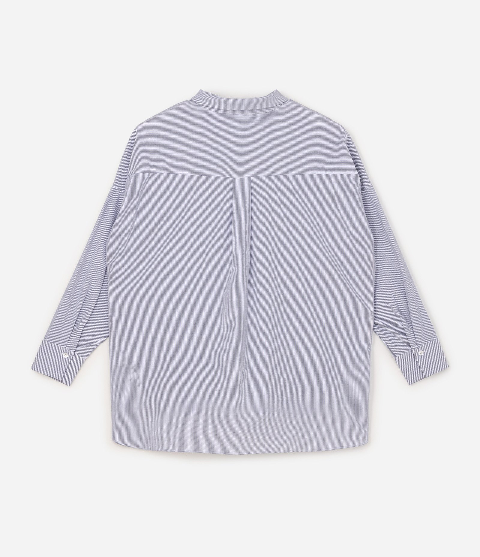 Camisa Alongada de Algodão Listrada com Bordado Limão Curve & Plus Size Azul 6