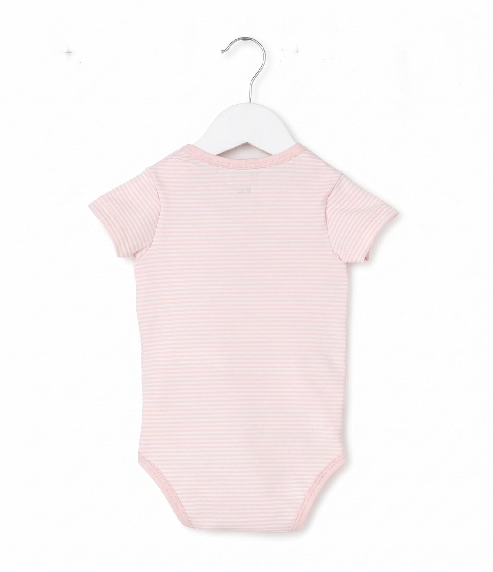 Body Bebê em Cotton Listrado com Silk Puff e Glitter - Tam 0 a 18 Meses Branco 5