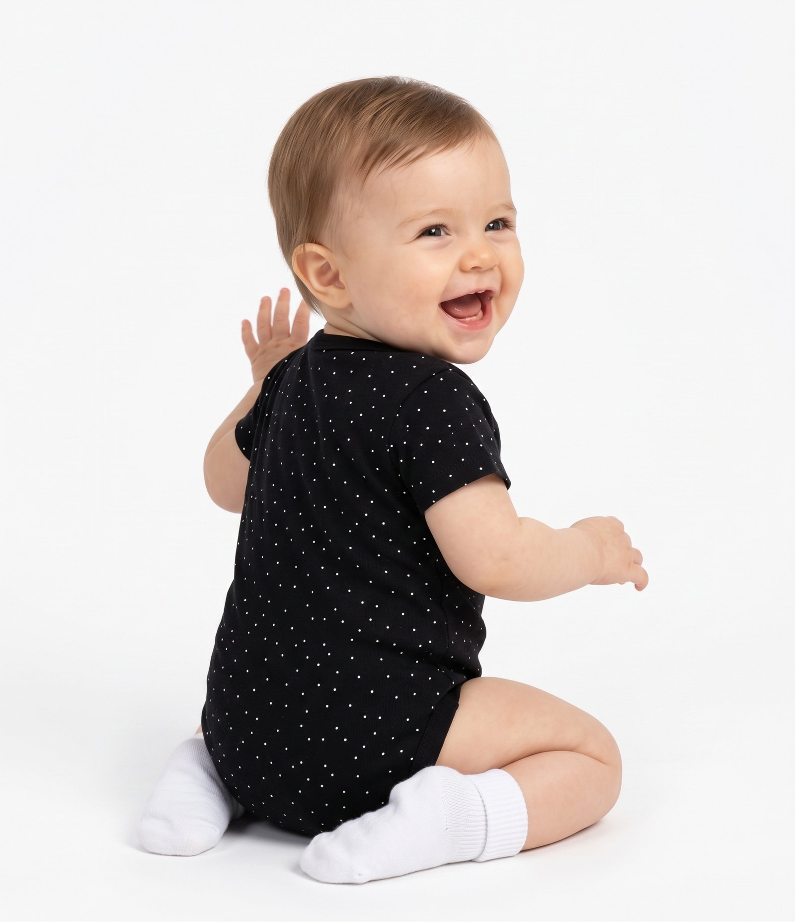 Body Bebê em Cotton Estampa Laços - Tam 0 a 18 Meses Preto 3