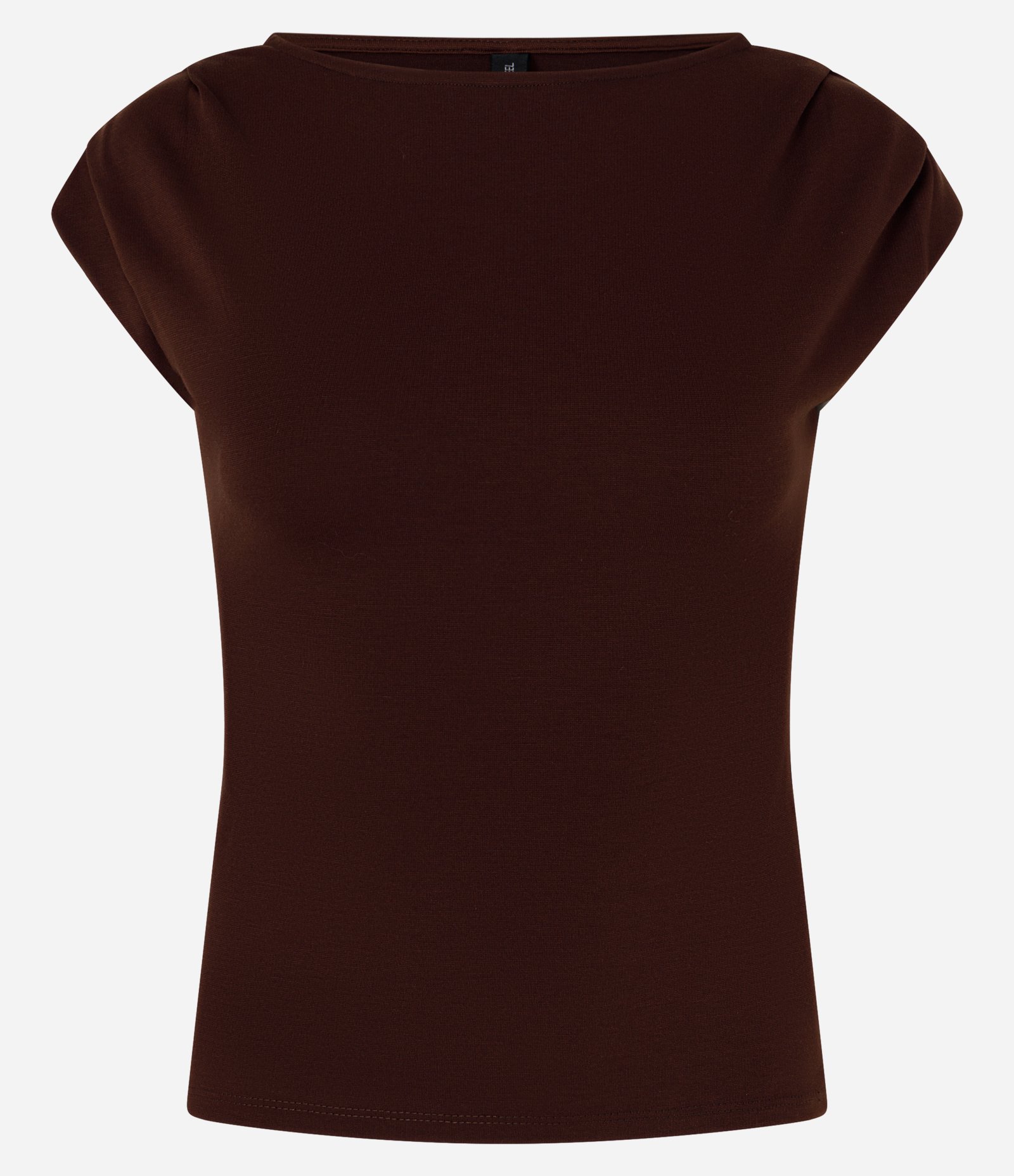 Blusa em Viscose com Pregas nos Ombros Marrom 1