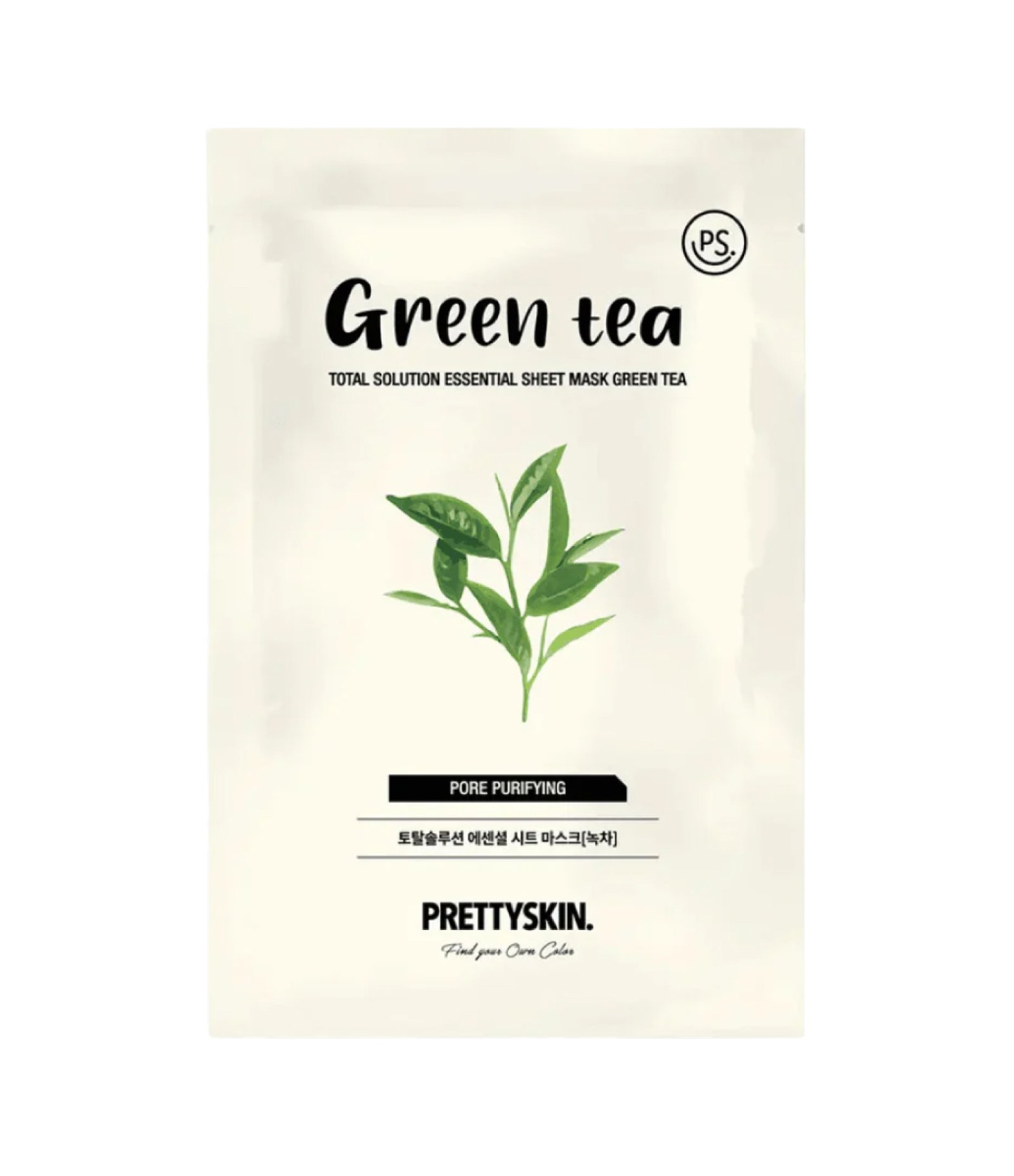 Máscara Facial Sheet Mask Green Tea C/ 1 uni PrettySkin U 1