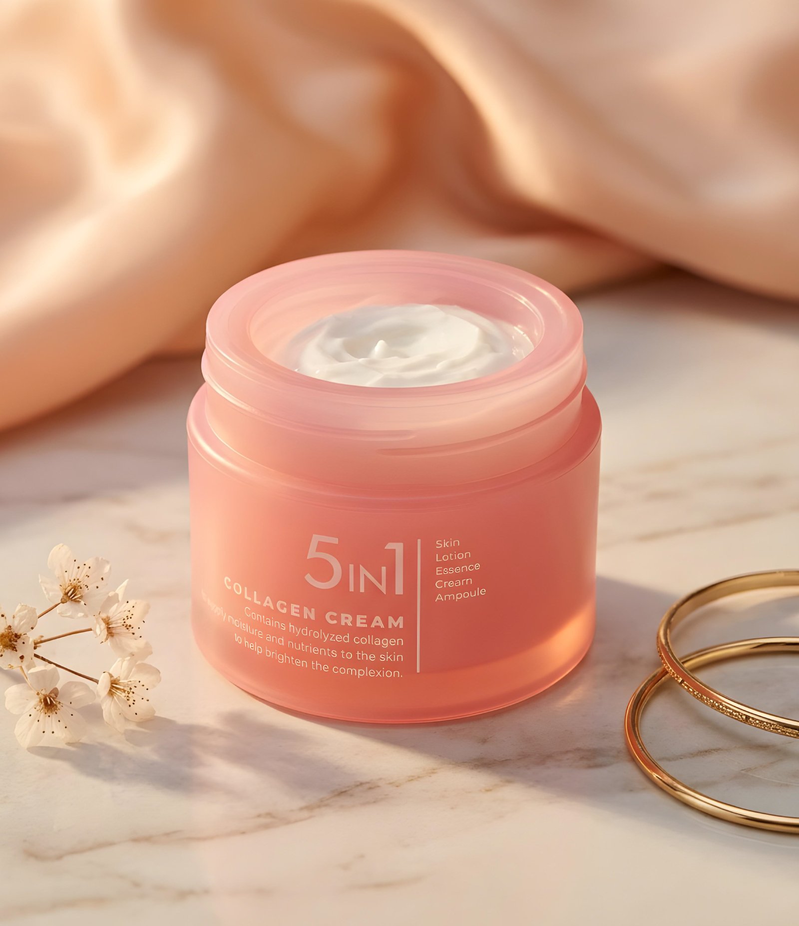 Creme Facial 5 em 1 Collagen Cream 50ml PrettySkin 50ml 6