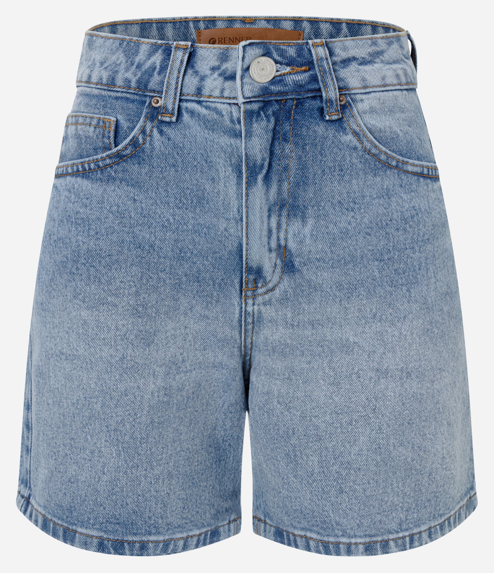 Short Jeans Premium com Modelagem Midi Azul Claro 1