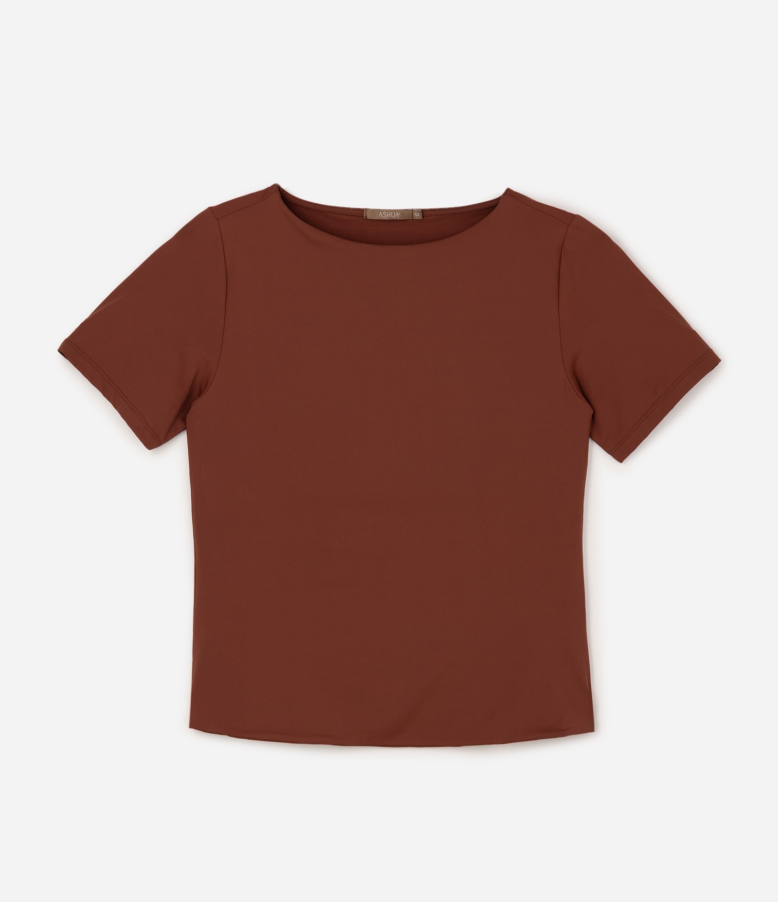 Blusa Ajustada em Microfibra Curve & Plus Size Marrom 5