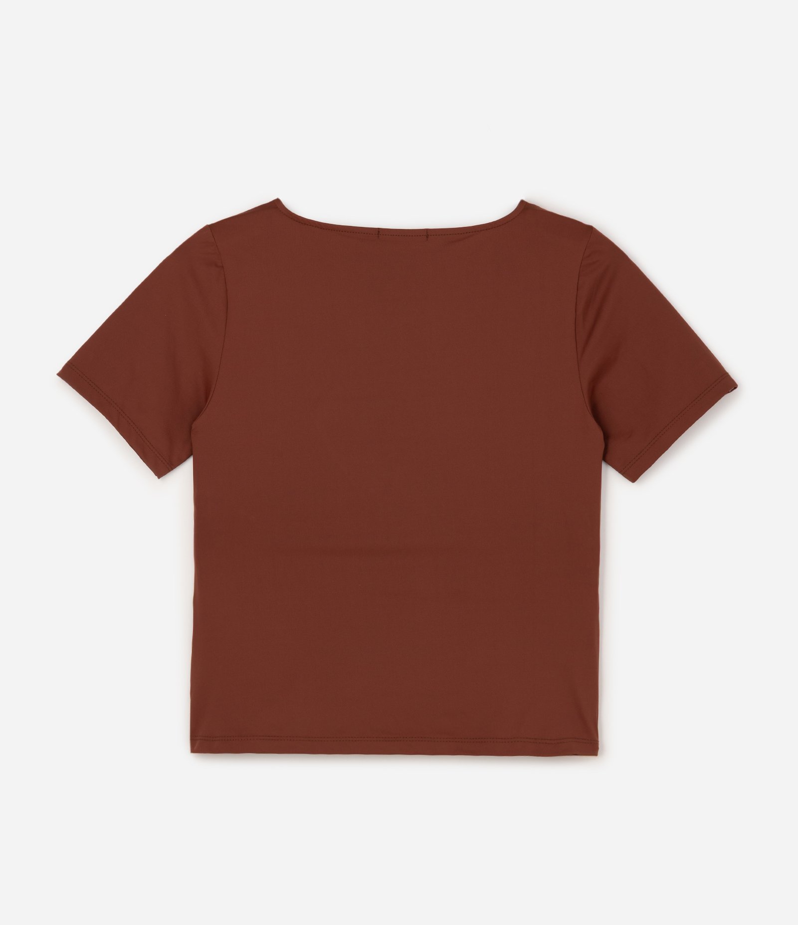 Blusa Ajustada em Microfibra Curve & Plus Size Marrom 6