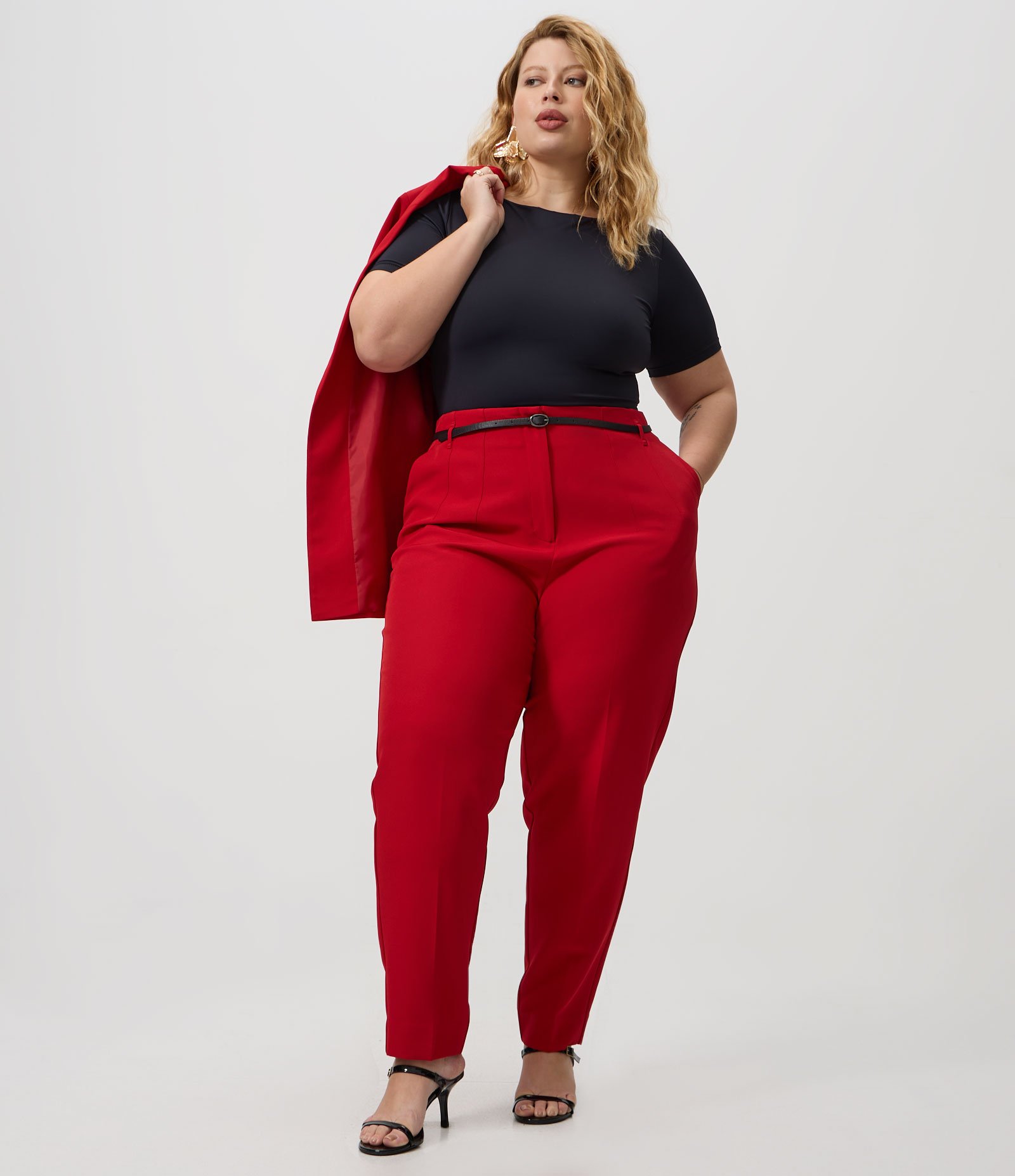 Blusa Ajustada em Microfibra Curve & Plus Size Preto 2