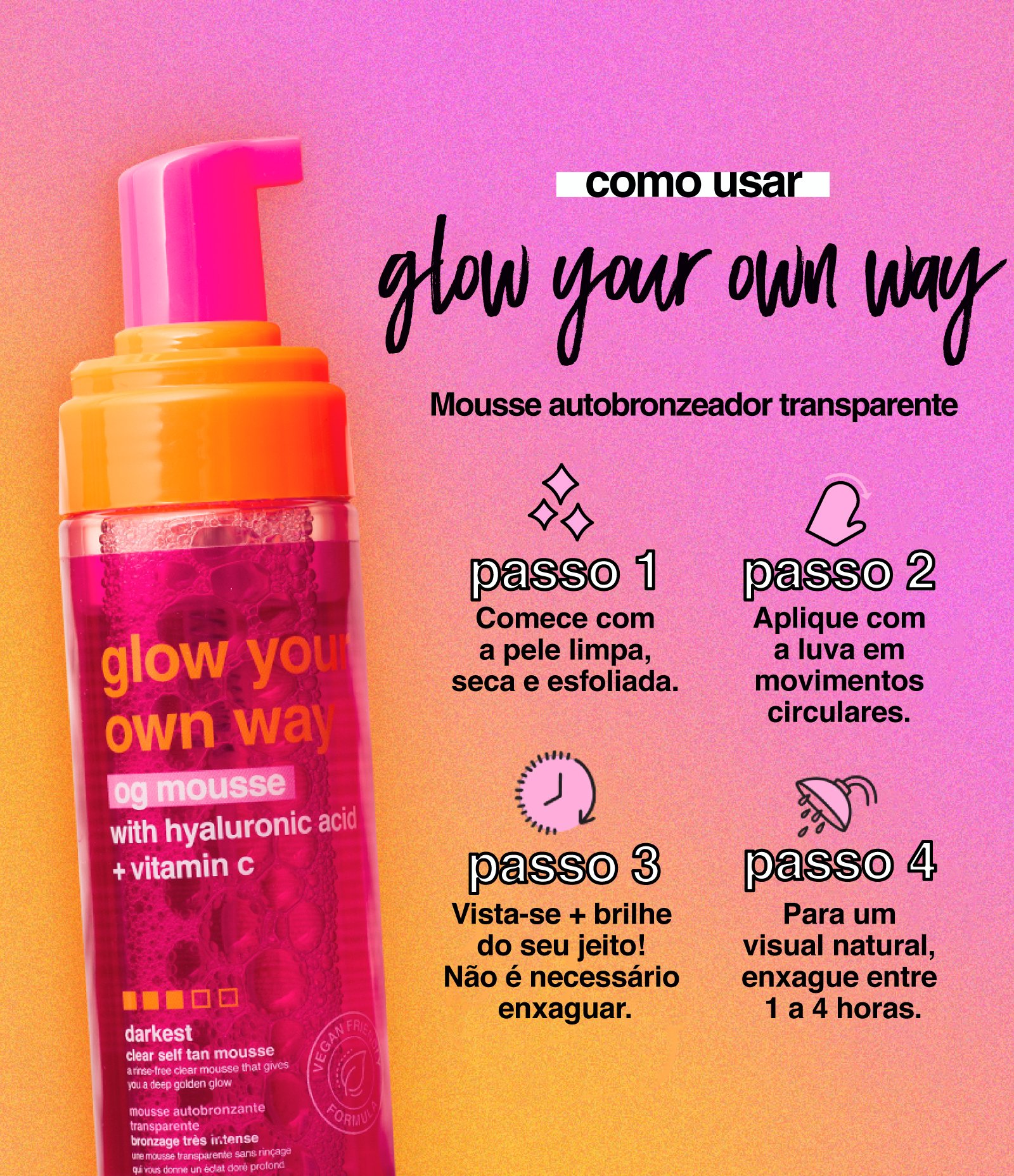 Mousse Autobronzeador Glow Your Own Og Mousse B.Tan 200ml 5