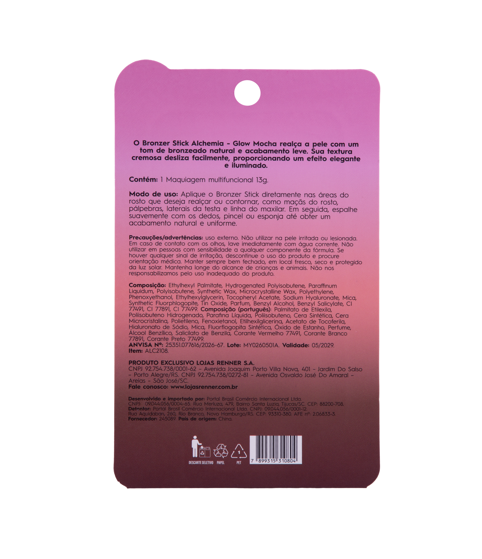 Bronzer Stick Glow Alchemia 13g 2