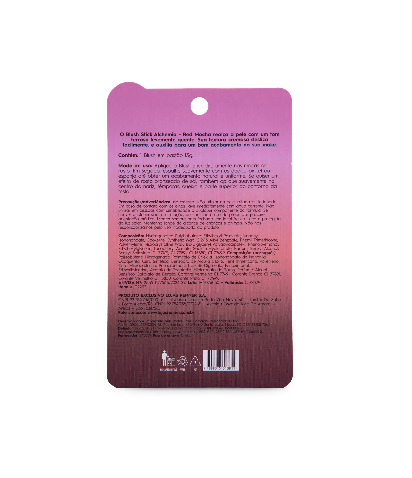 Blush Stick Red Glow Alchemia 13g 2