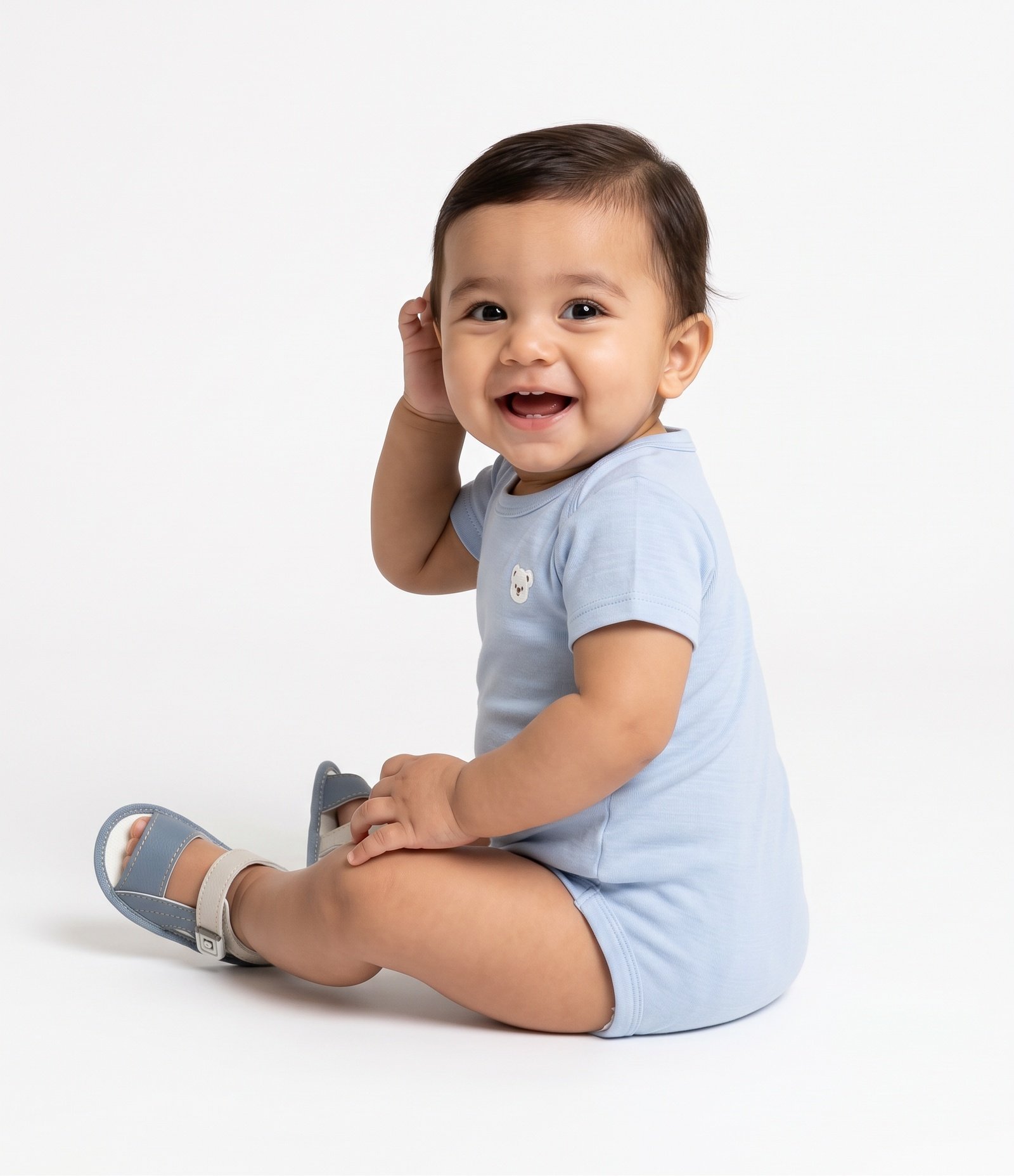 Body Bebê com Bordado de Ursinho - Tam 0 a 18 Meses Azul 3