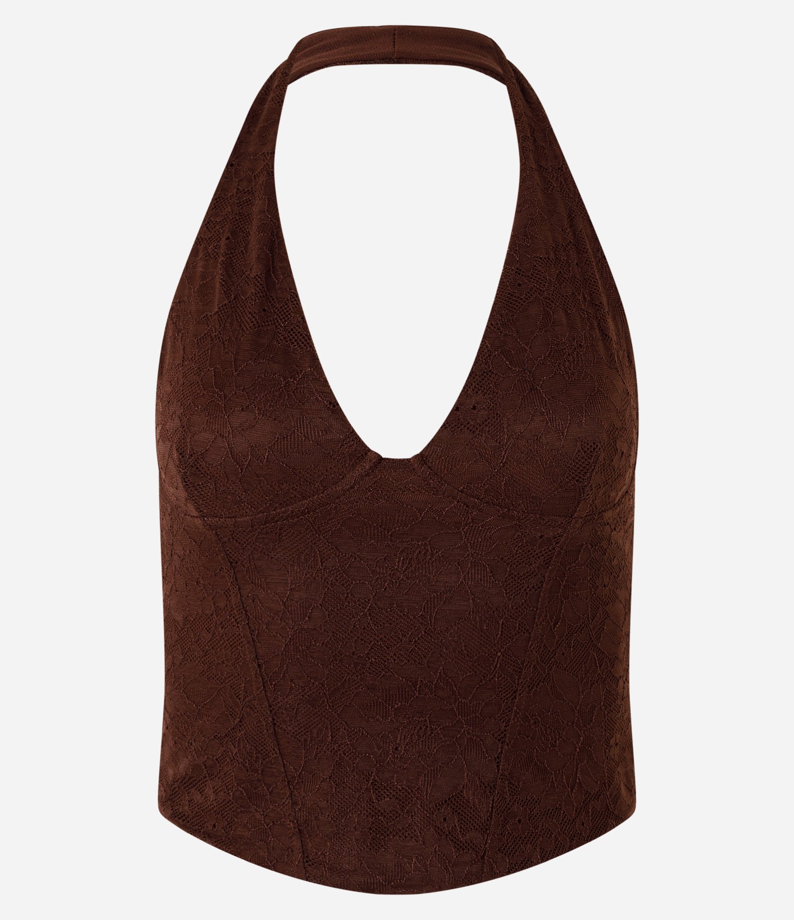 Blusa Frente Única em Renda com Textura Floral Vinho 1