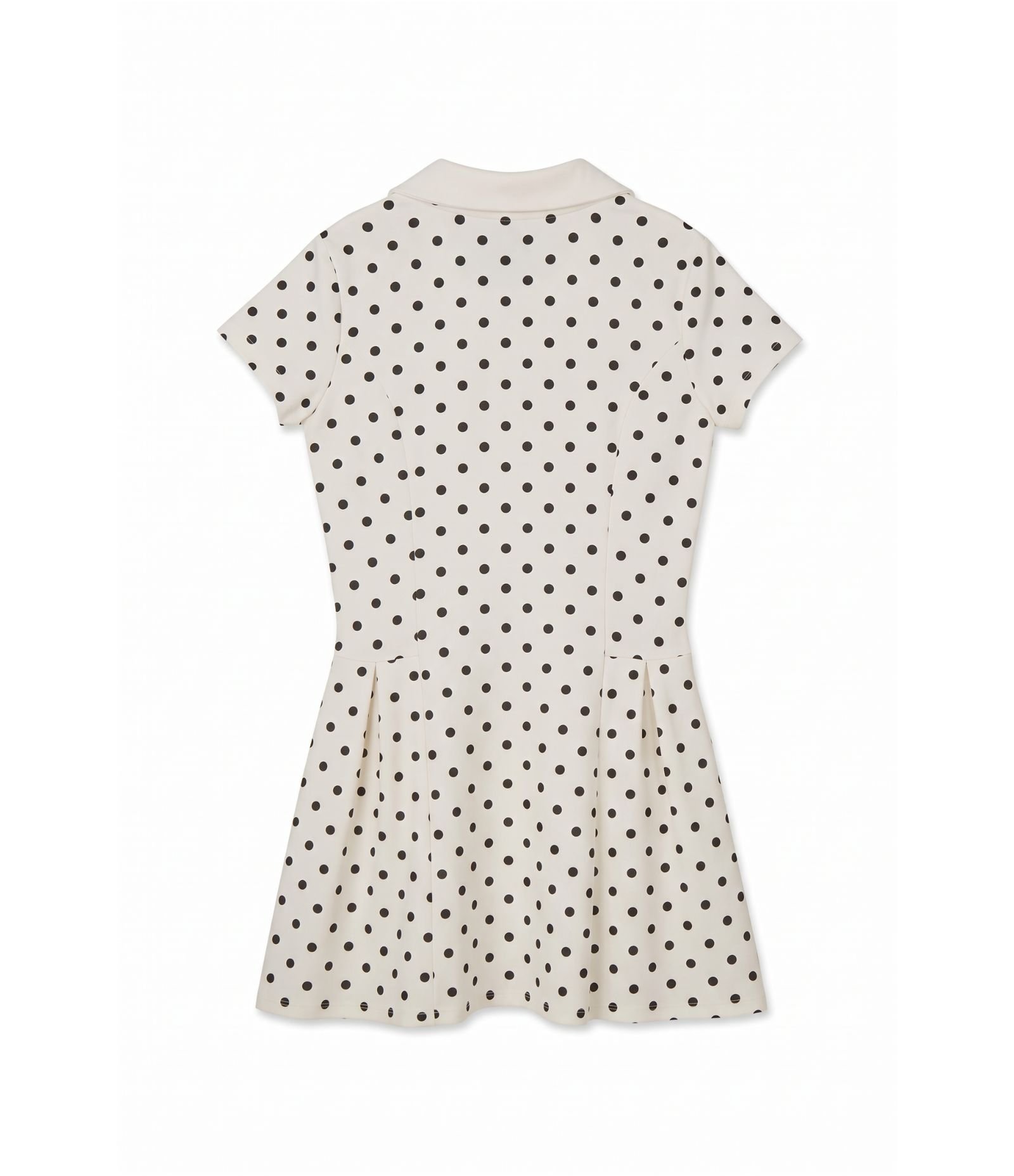 Vestido Evasê Infantil Poá com Gola Polo - Tam 5 a 14 Anos Off White 2