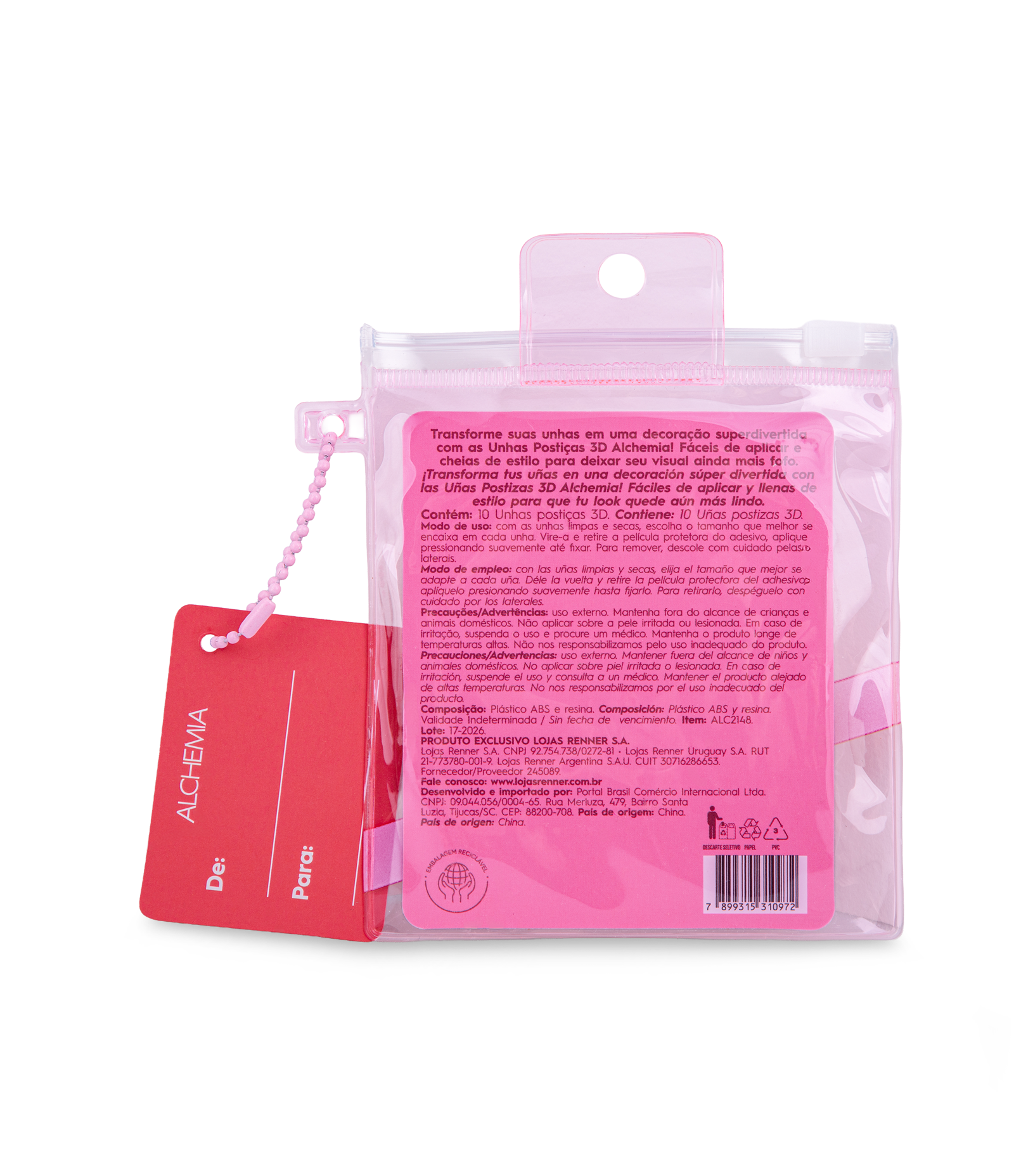 10 Unhas Postiças 3D Autoadesivas Special To You Alchemia KIT 2