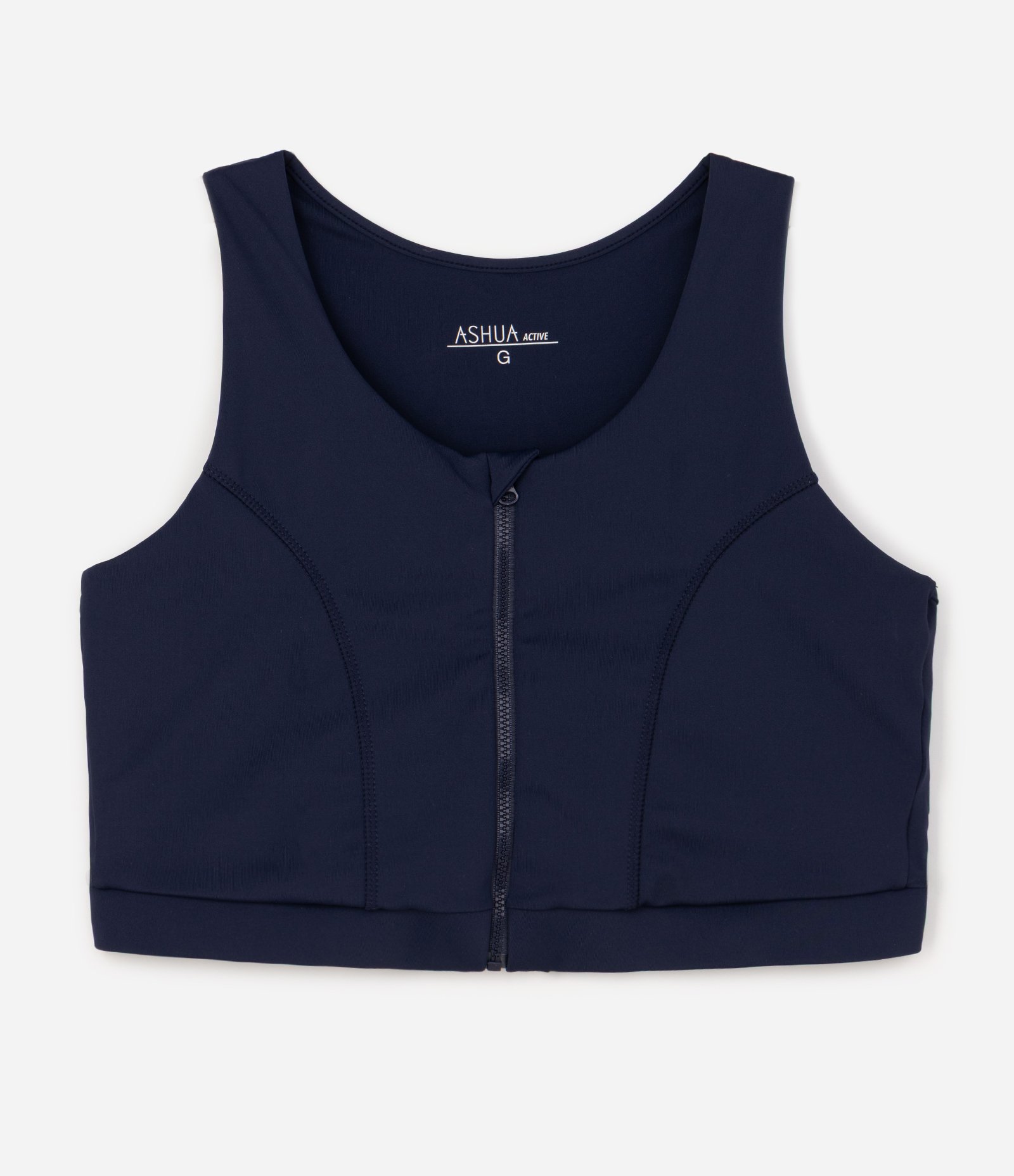 Top Nadador Esportivo em Poliamida com Zíper Curve & Plus Size Azul Marinho 1